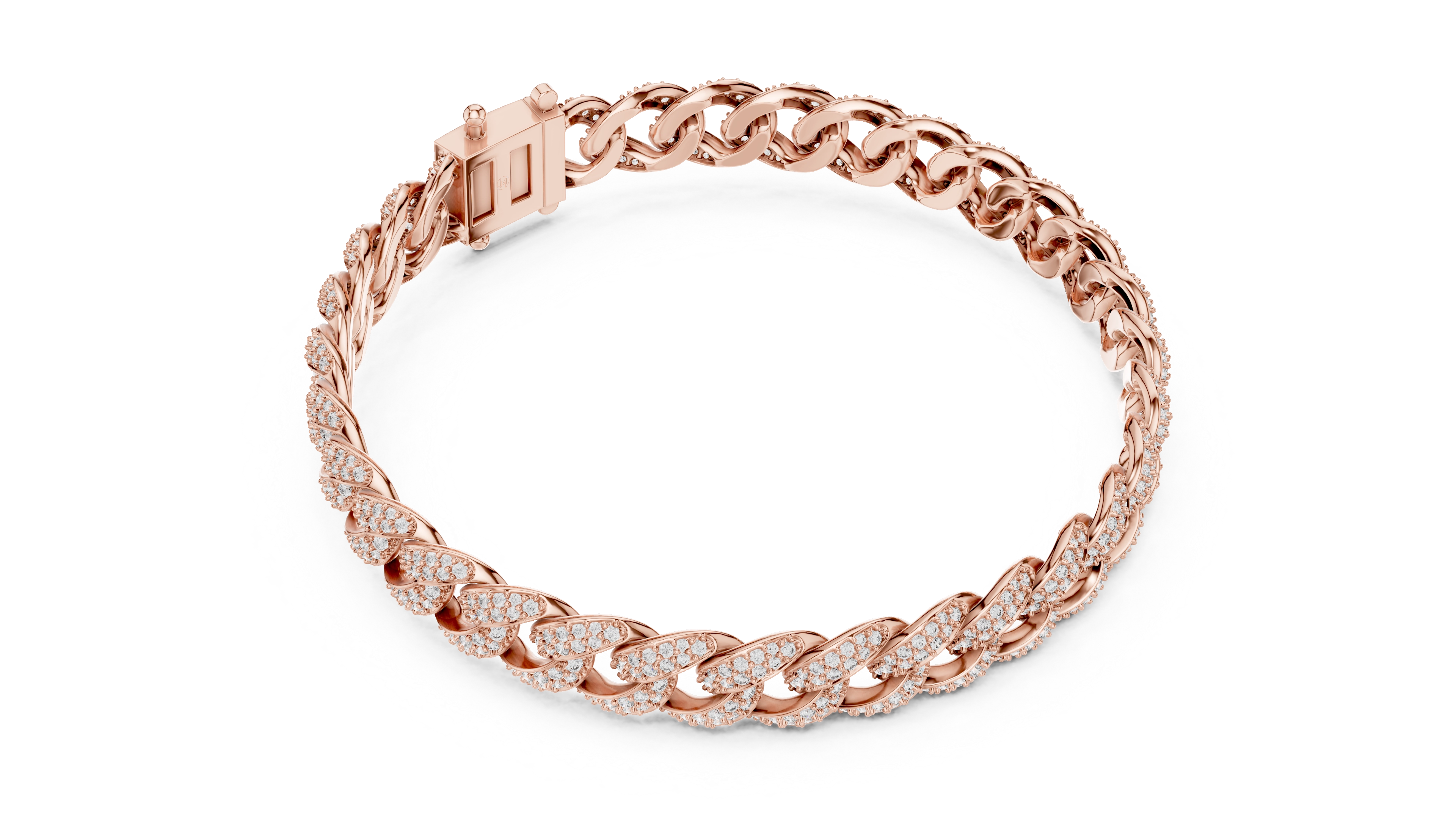 MJBR01 - Diamond Interlocking Curb Chain Wristband