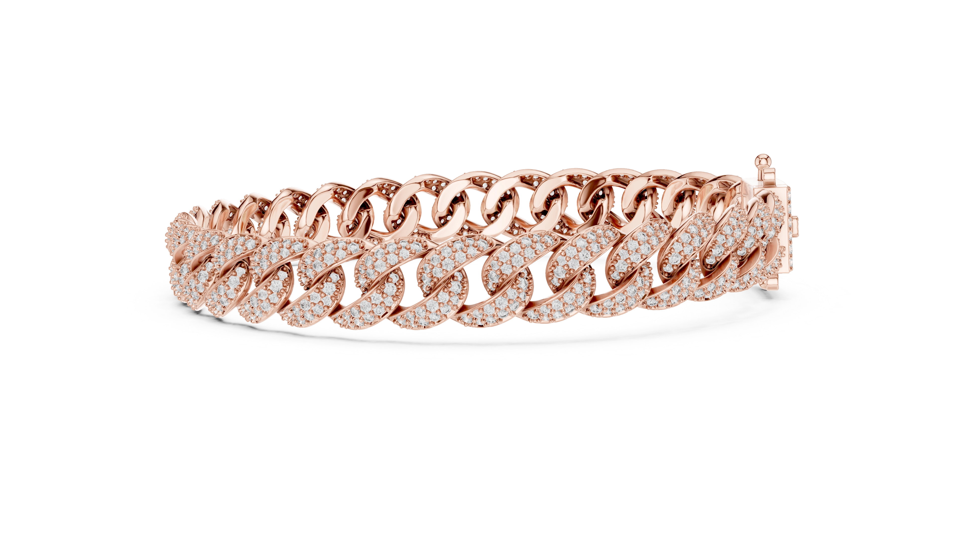 MJBR01 - Diamond Interlocking Curb Chain Wristband