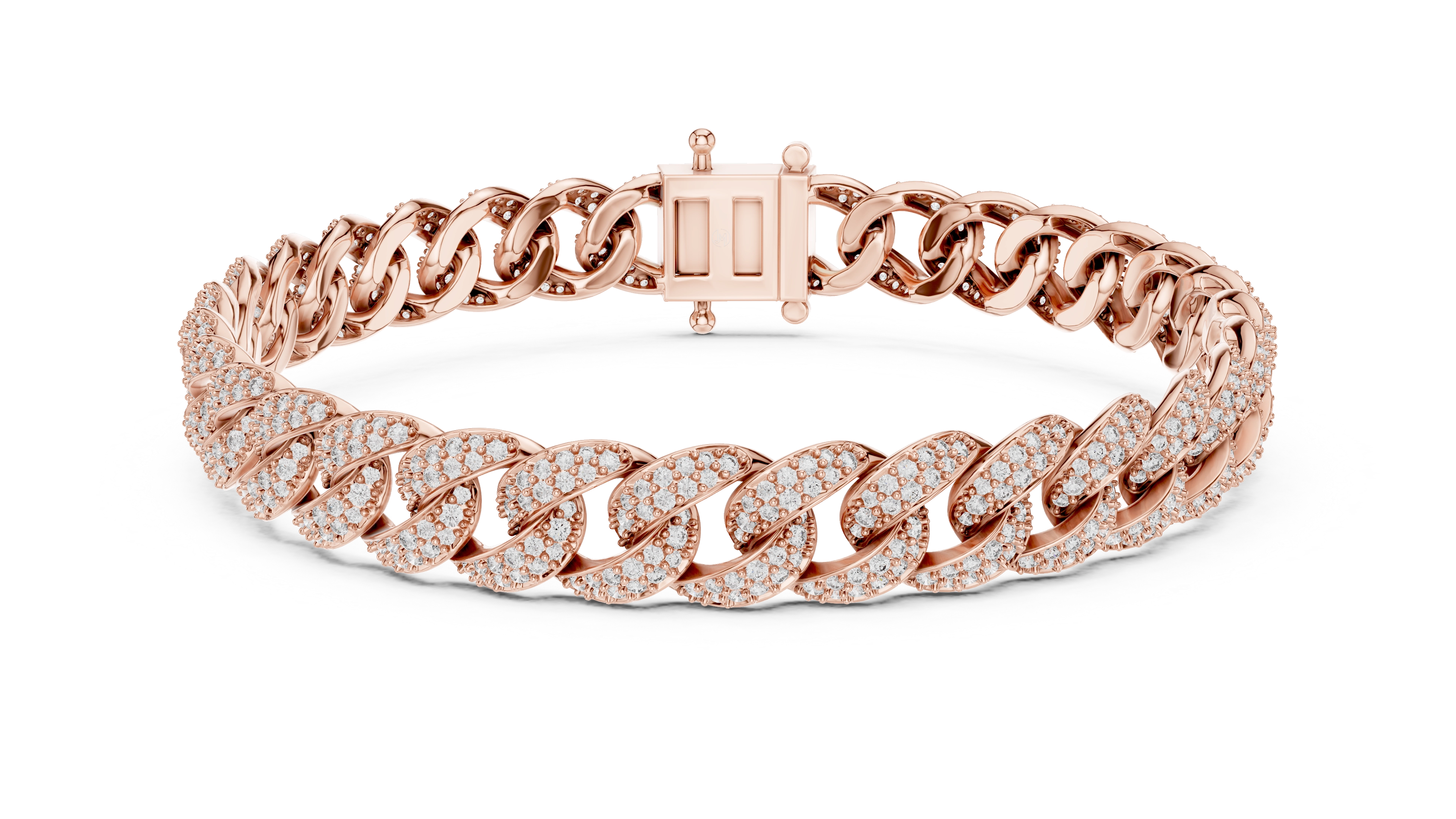MJBR01 - Diamond Interlocking Curb Chain Wristband