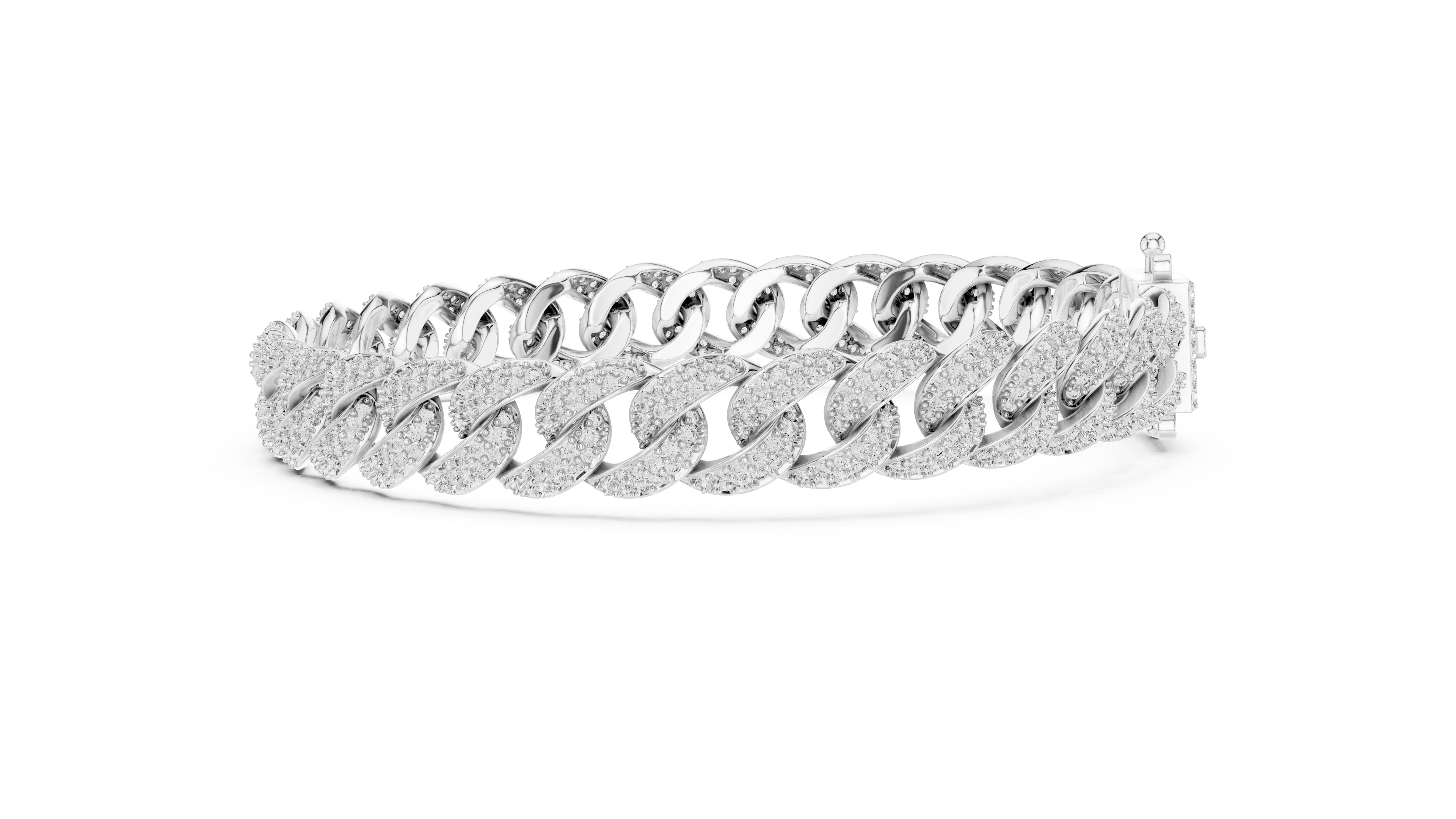 MJBR01 - Diamond Interlocking Curb Chain Wristband