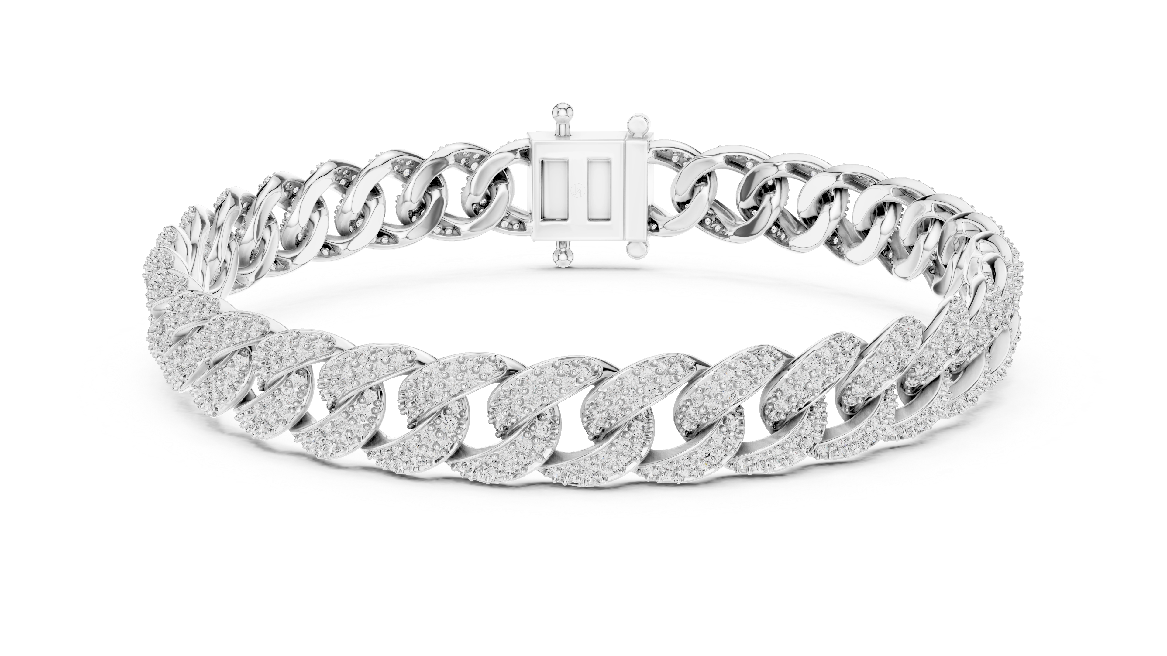 MJBR01 - Diamond Interlocking Curb Chain Wristband