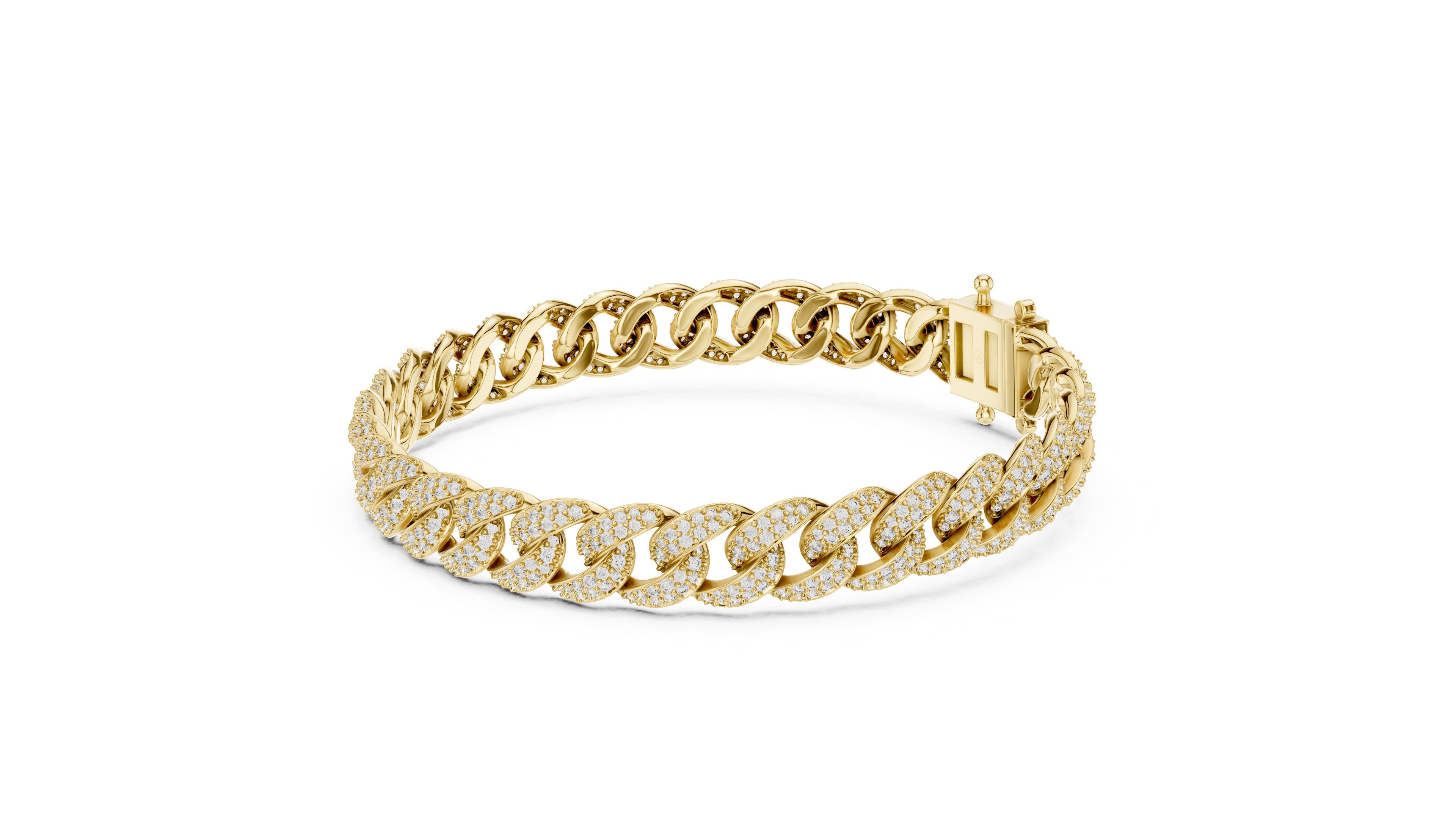 MJBR01 - Diamond Interlocking Curb Chain Wristband