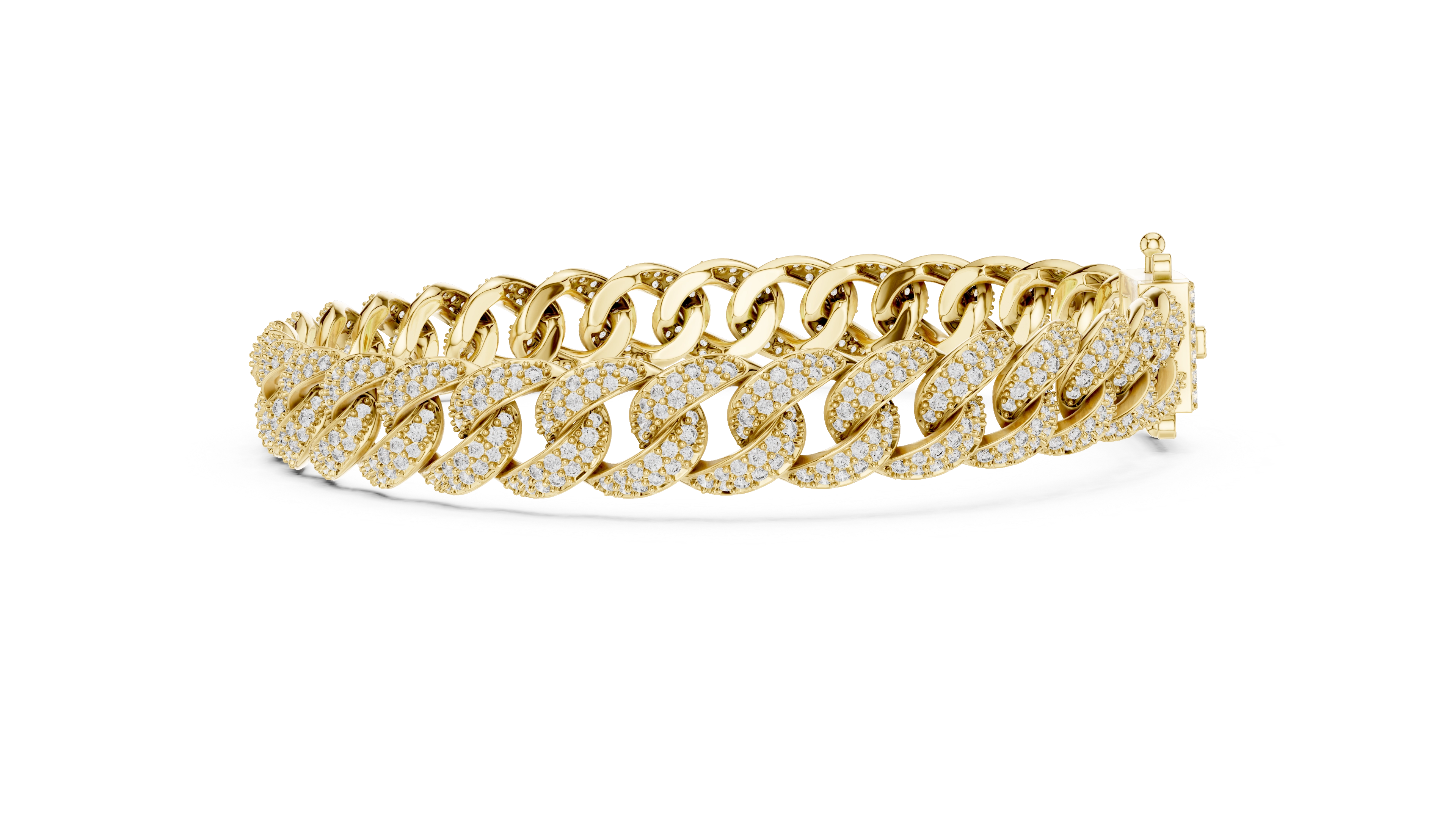 MJBR01 - Diamond Interlocking Curb Chain Wristband