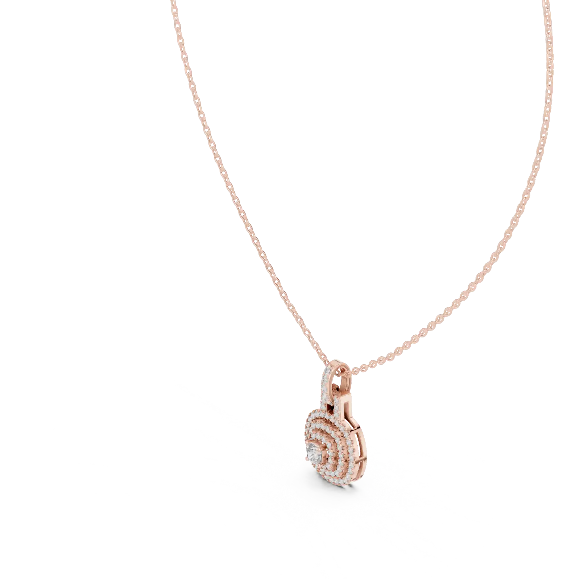 MJP19 - Concentric Cushion Diamond Halo Minimalist Charm