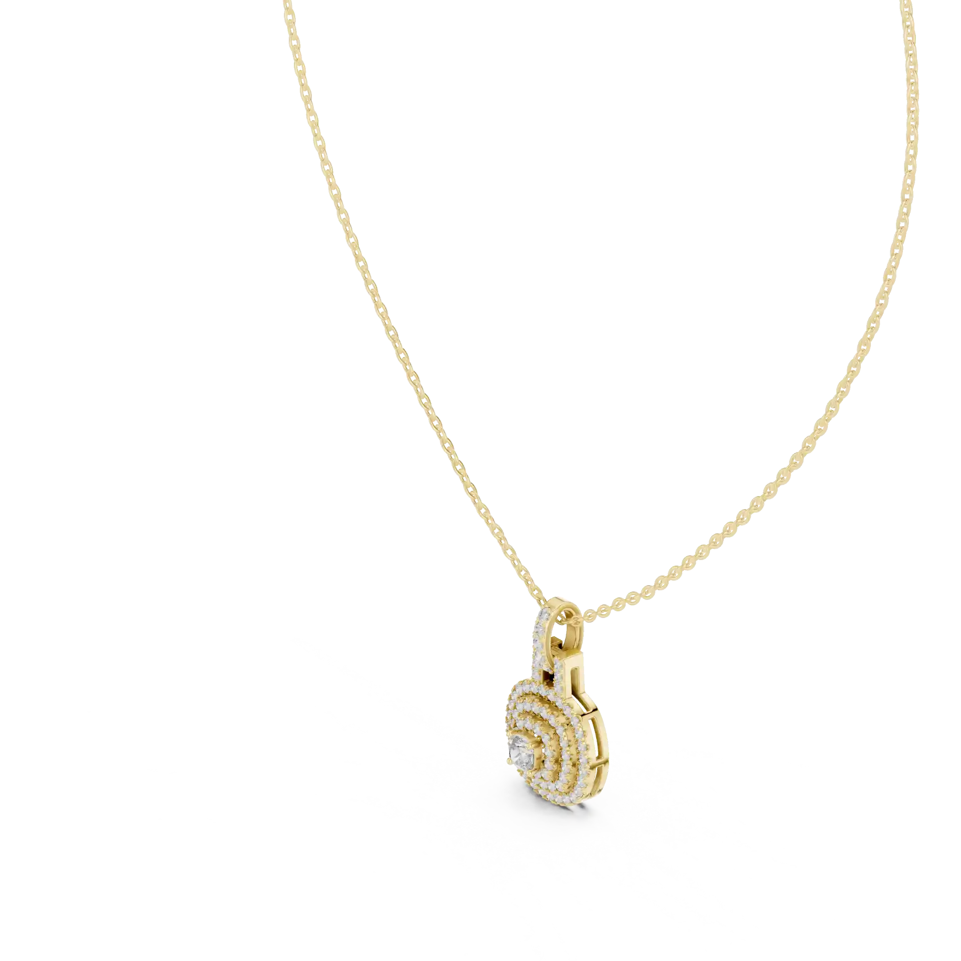MJP18 - Cushion Frame Diamond Halo Solitaire Necklace
