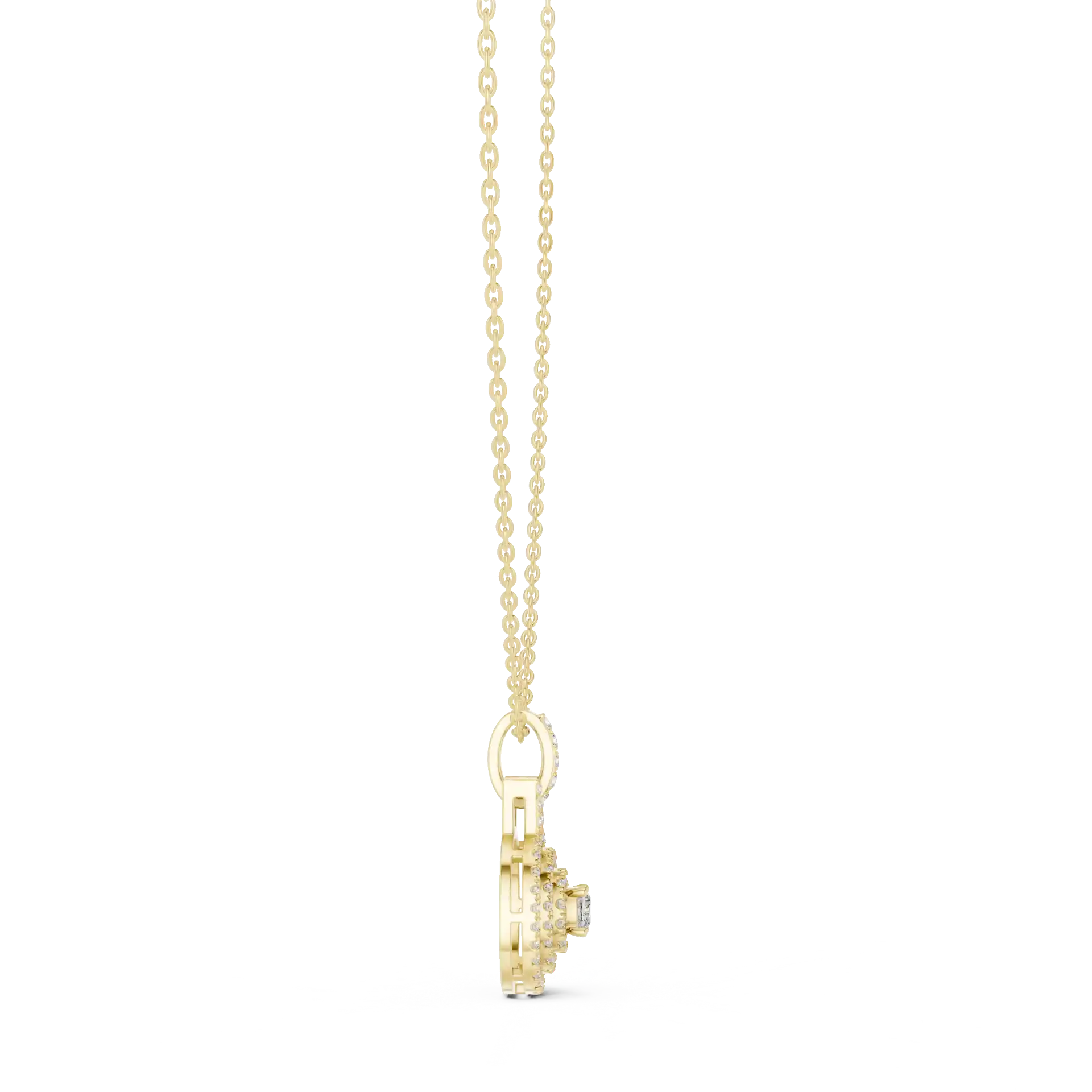 MJP19 - Concentric Cushion Diamond Halo Minimalist Charm