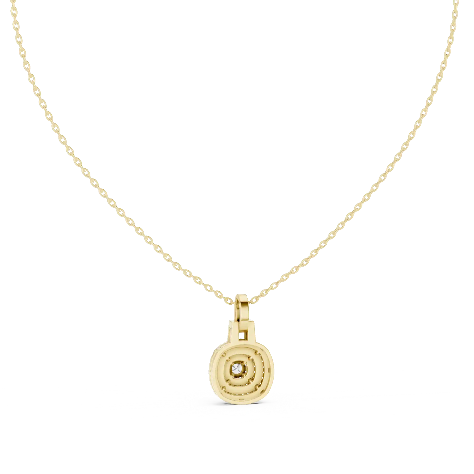 MJP19 - Concentric Cushion Diamond Halo Minimalist Charm