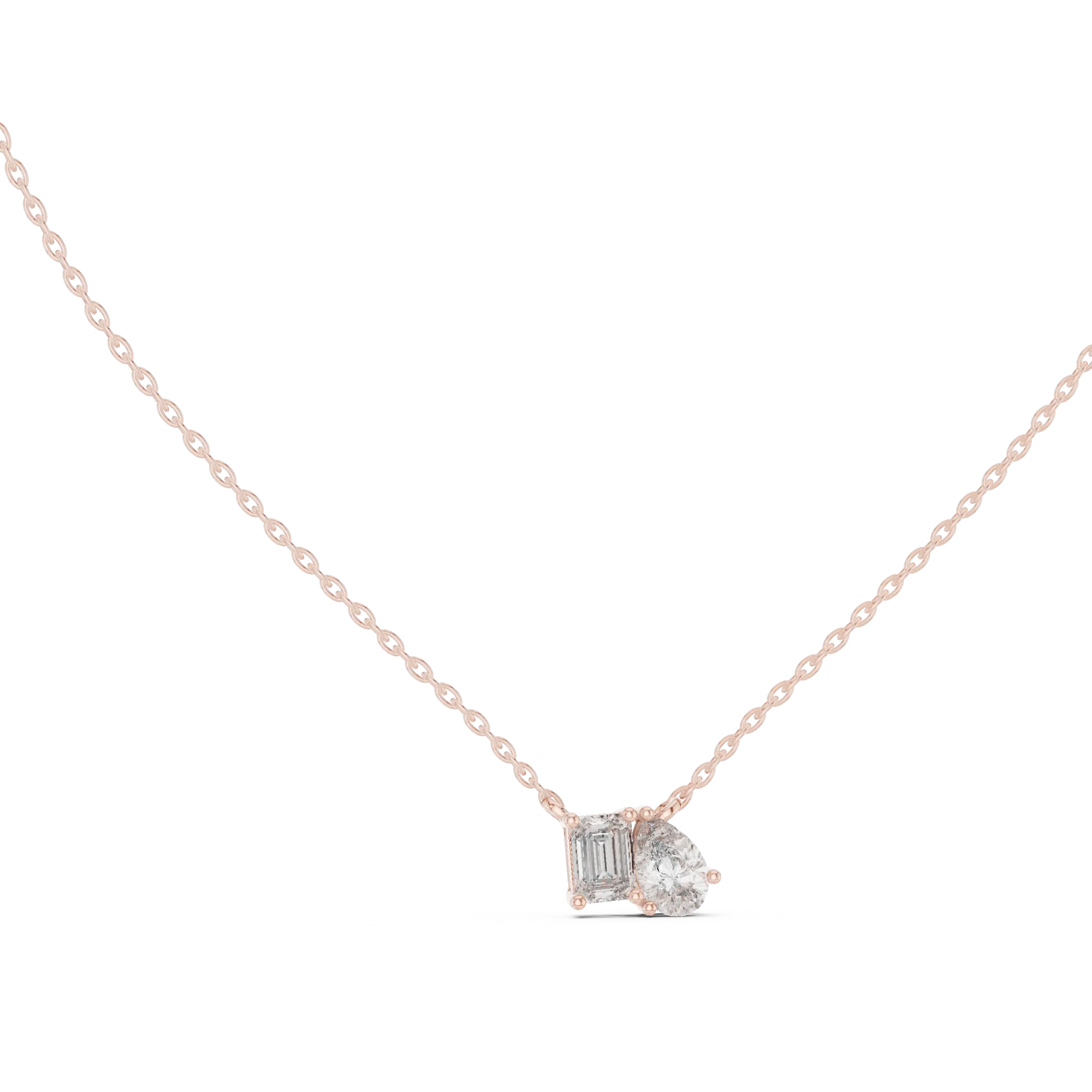 MJP39 - Dual Emerald & Pear Gem Duo Pendant