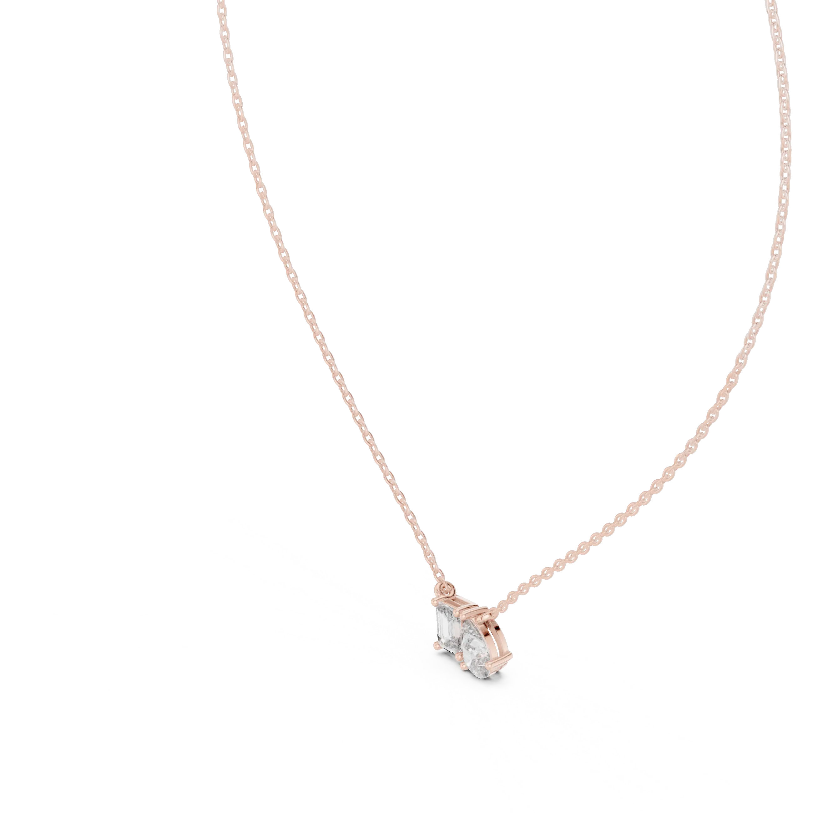 MJP39 - Dual Emerald & Pear Gem Duo Pendant