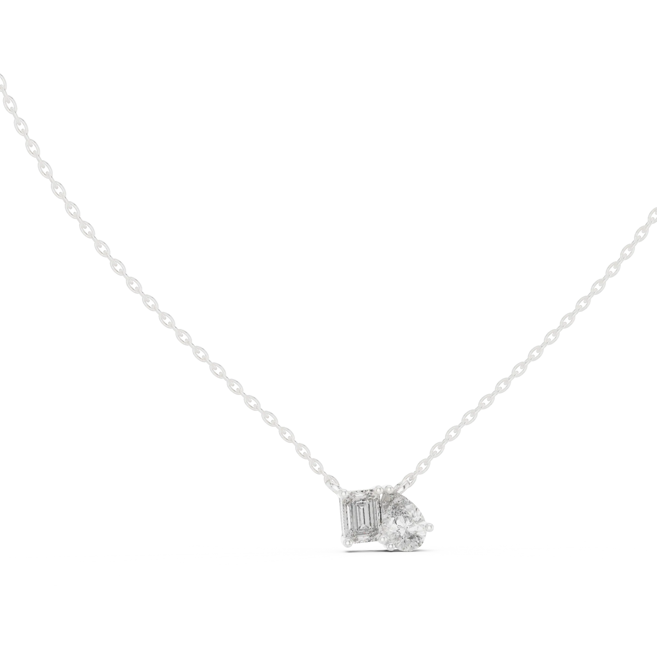MJP39 - Dual Emerald & Pear Gem Duo Pendant
