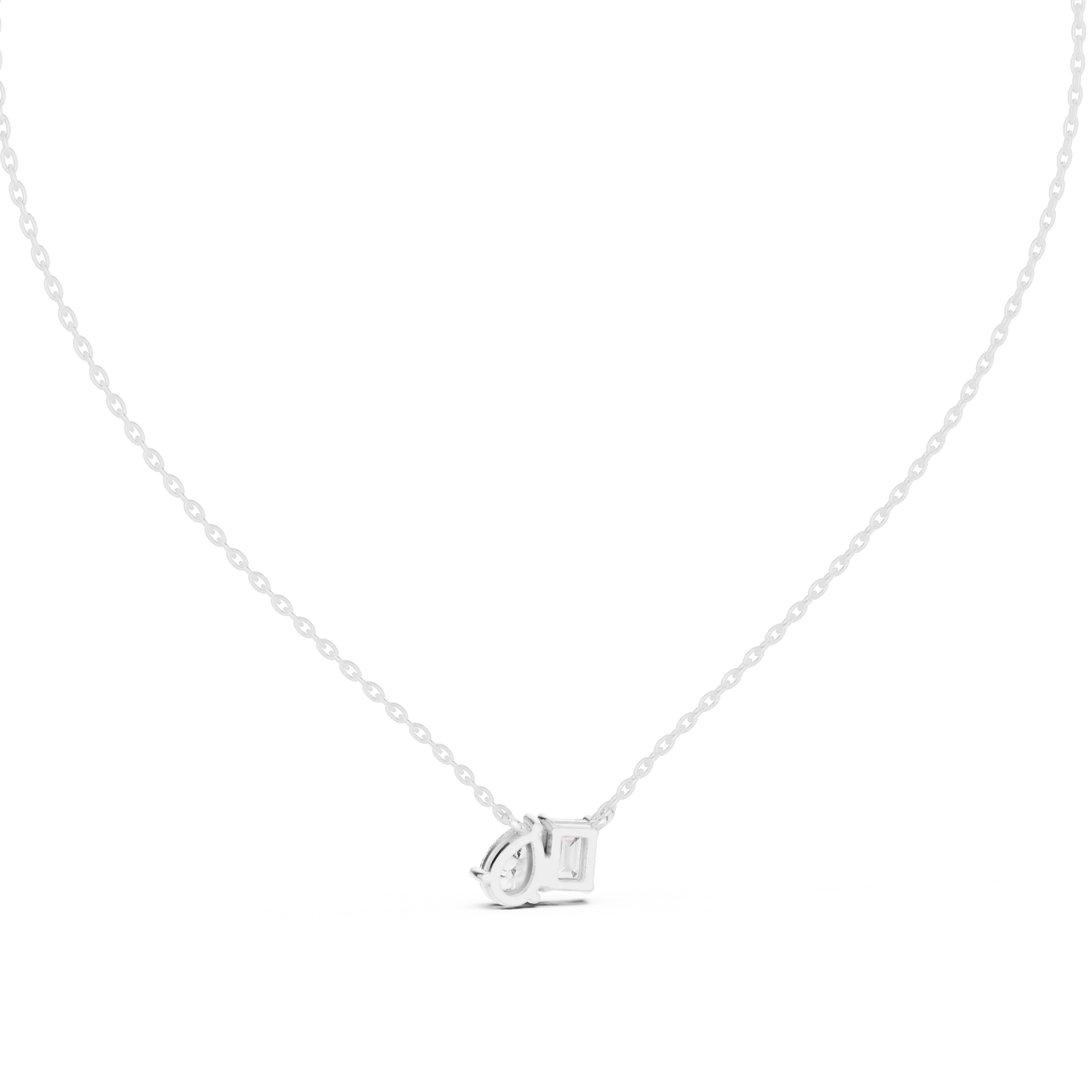 MJP39 - Dual Emerald & Pear Gem Duo Pendant