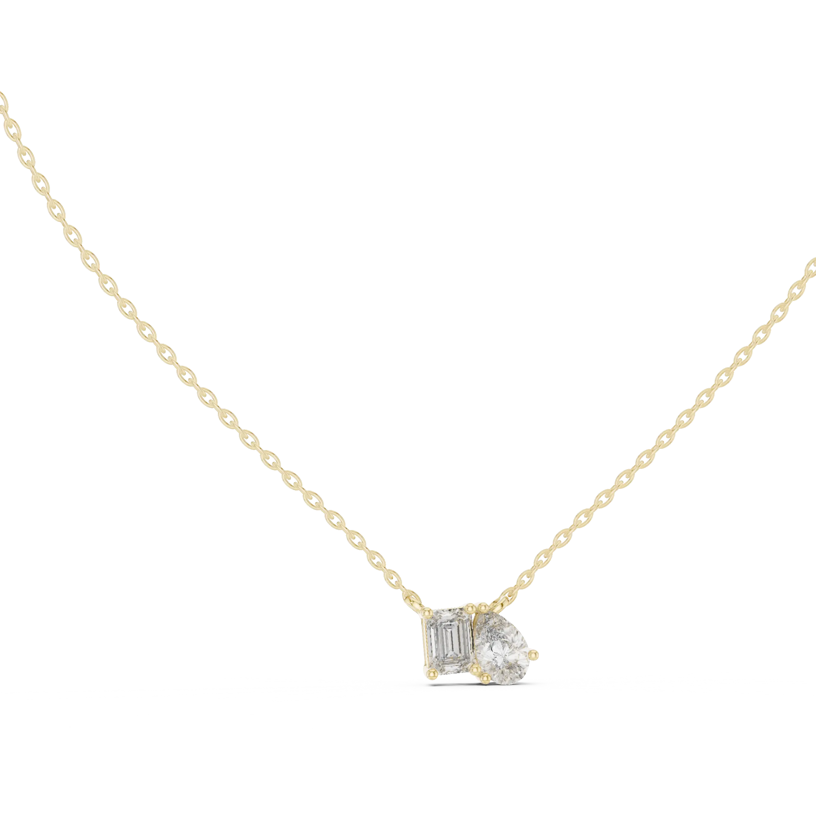 MJP39 - Dual Emerald & Pear Gem Duo Pendant
