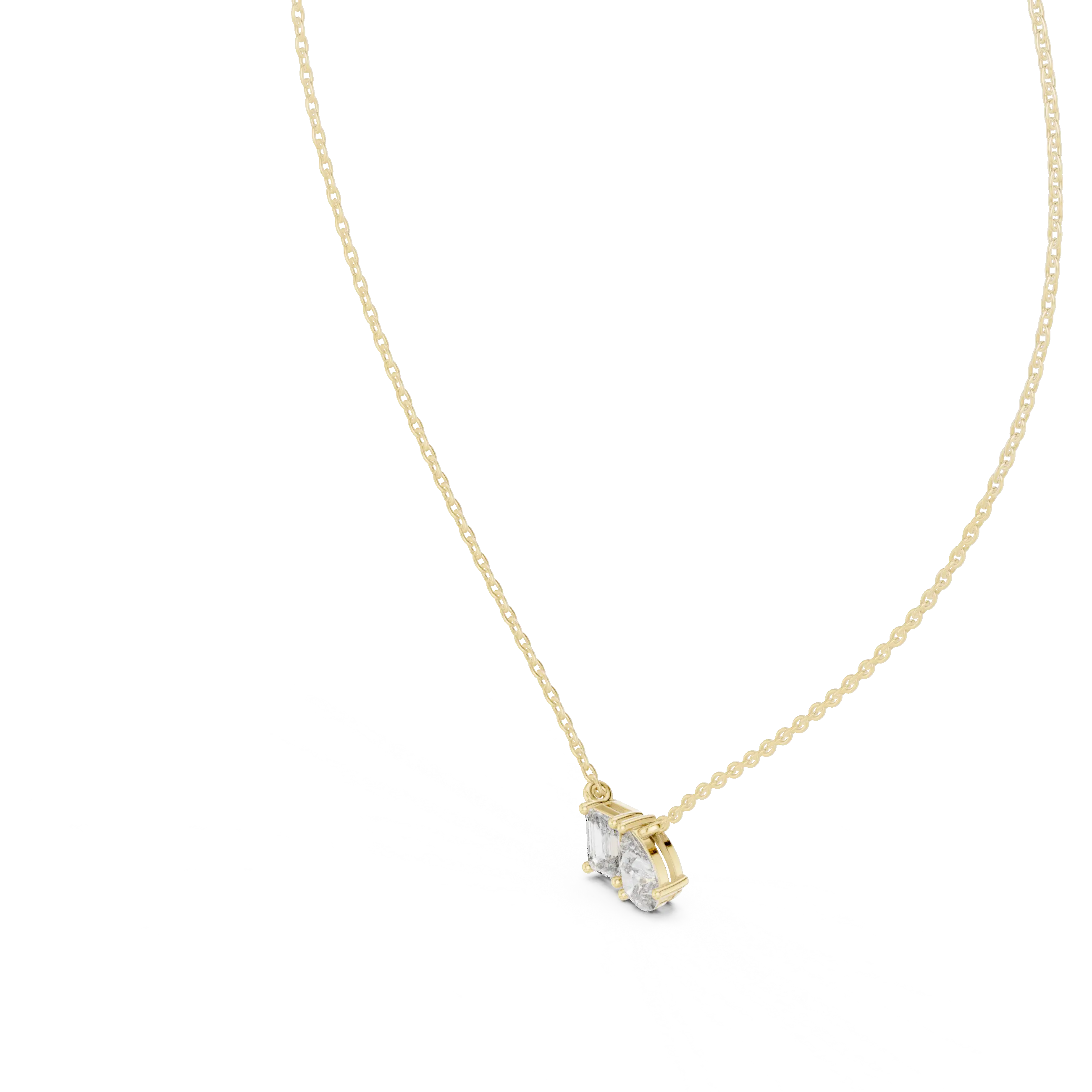 MJP39 - Dual Emerald & Pear Gem Duo Pendant