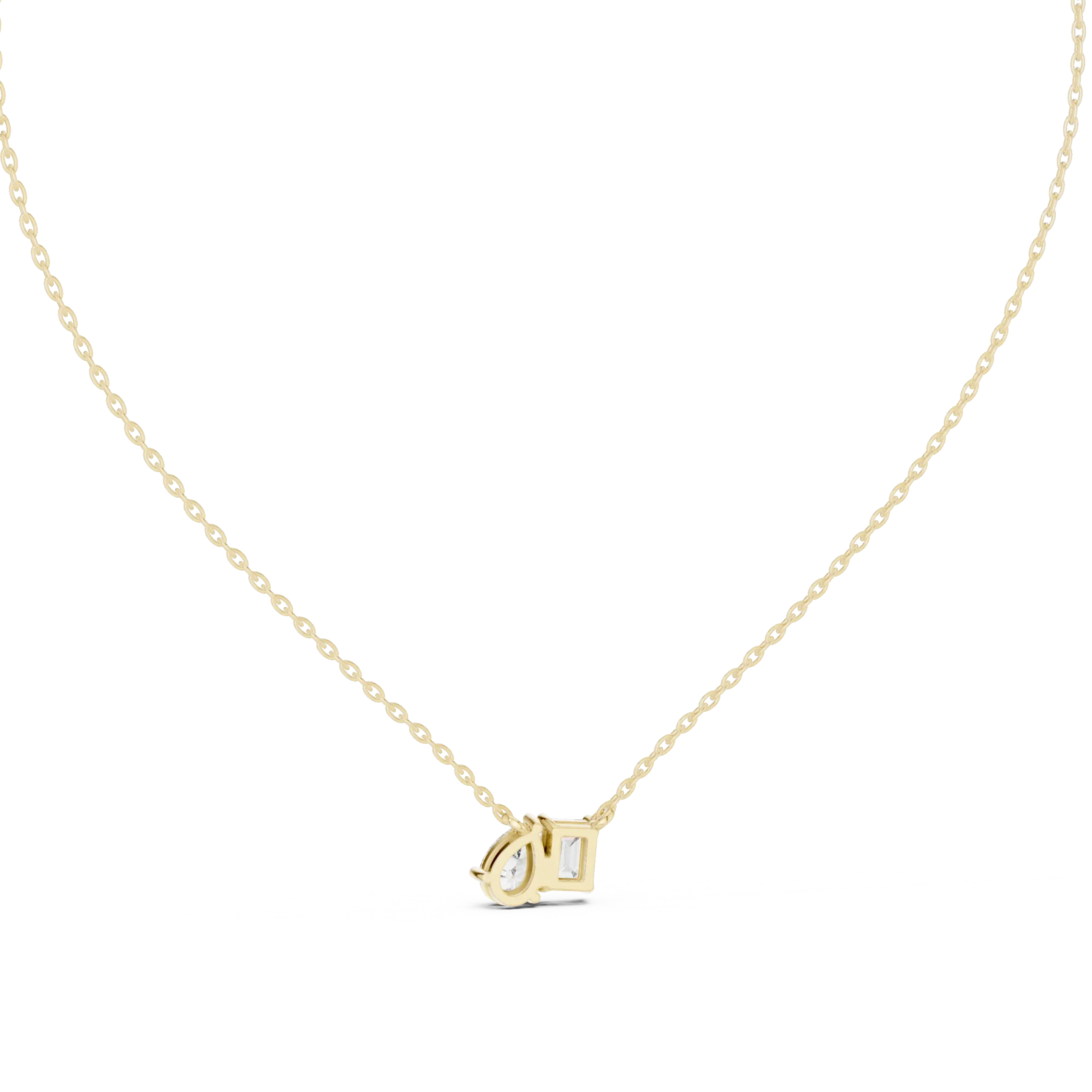 MJP39 - Dual Emerald & Pear Gem Duo Pendant