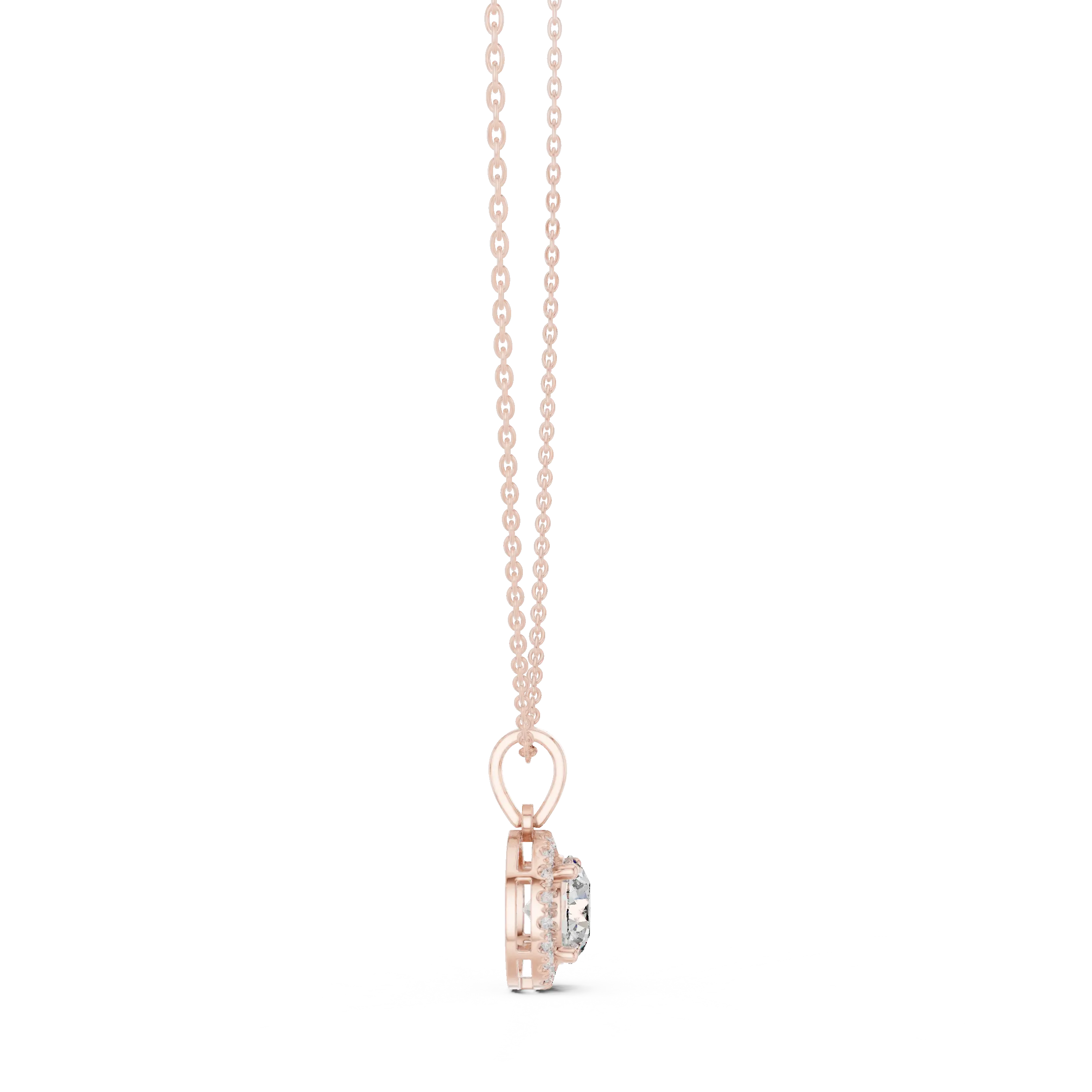 MJP40 - Brilliant Round Halo Solitaire Pendant