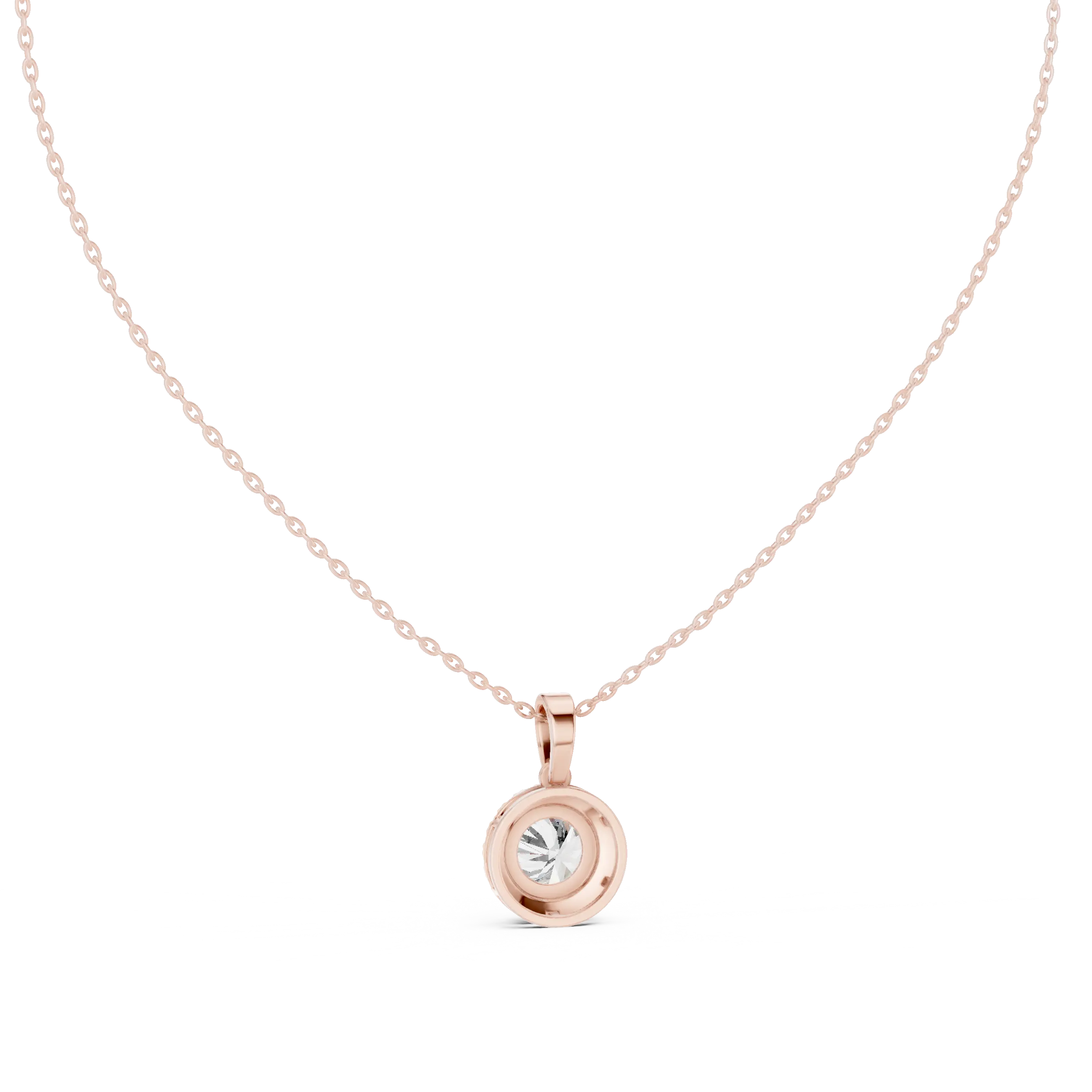 MJP40 - Brilliant Round Halo Solitaire Pendant