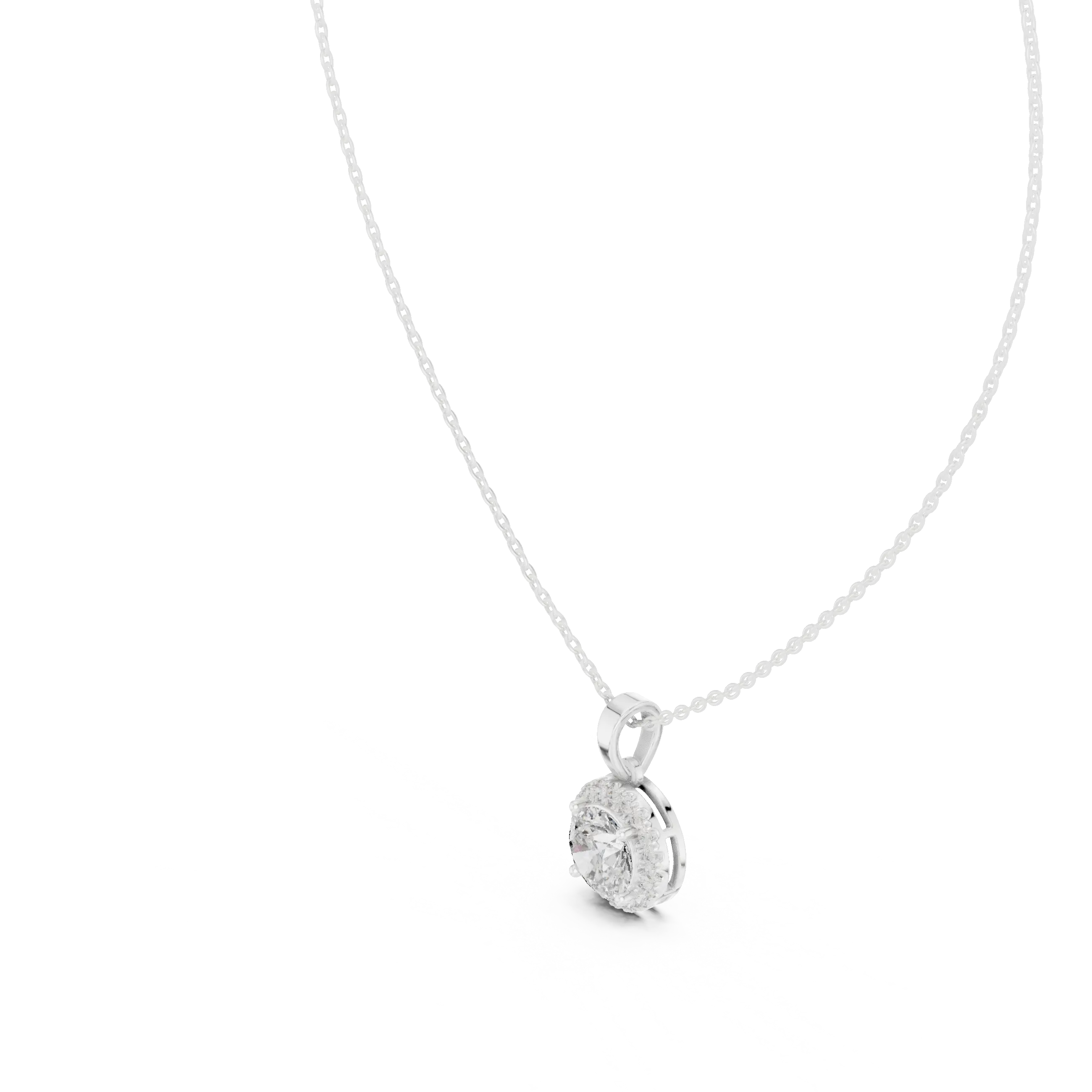 MJP40 - Brilliant Round Halo Solitaire Pendant