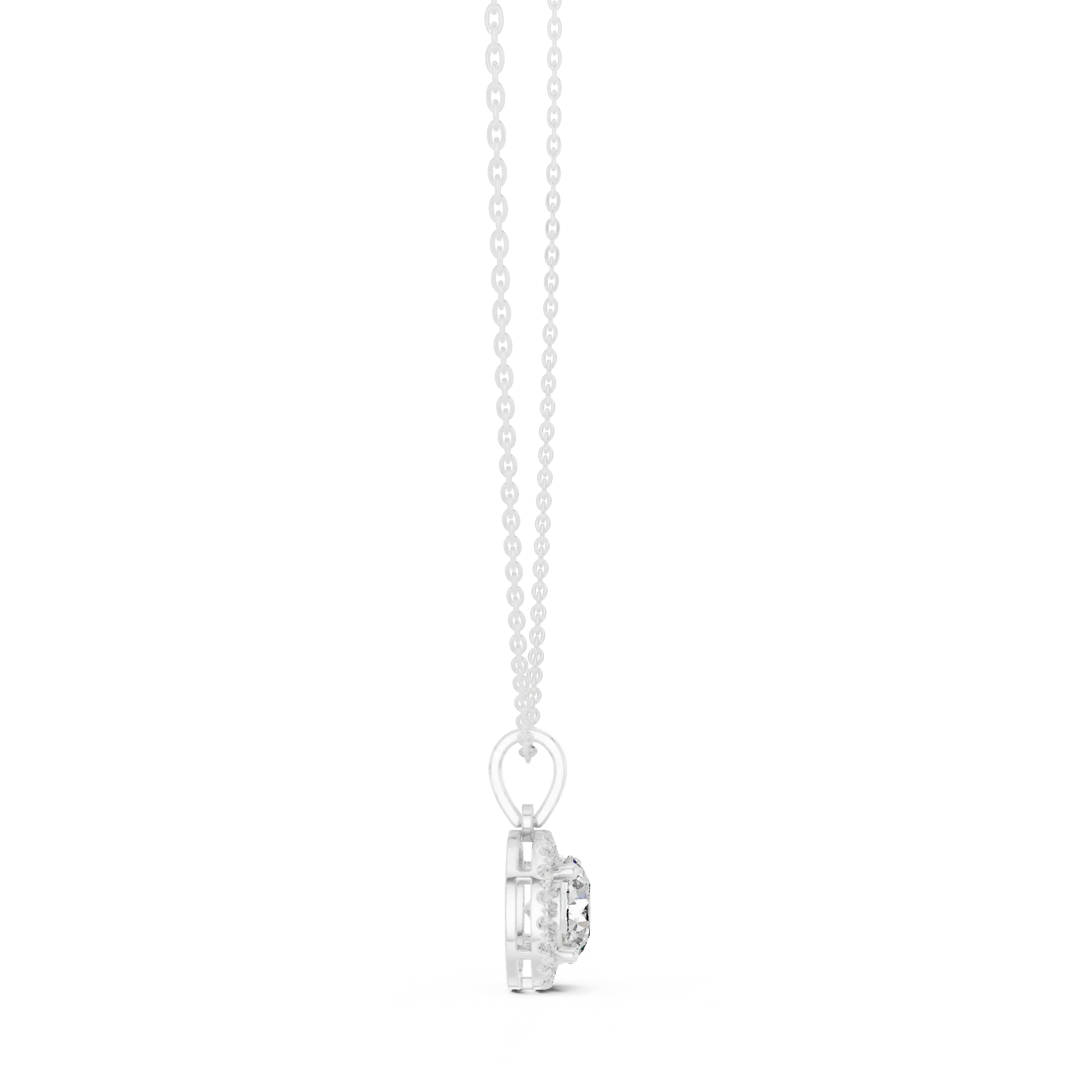 MJP40 - Brilliant Round Halo Solitaire Pendant