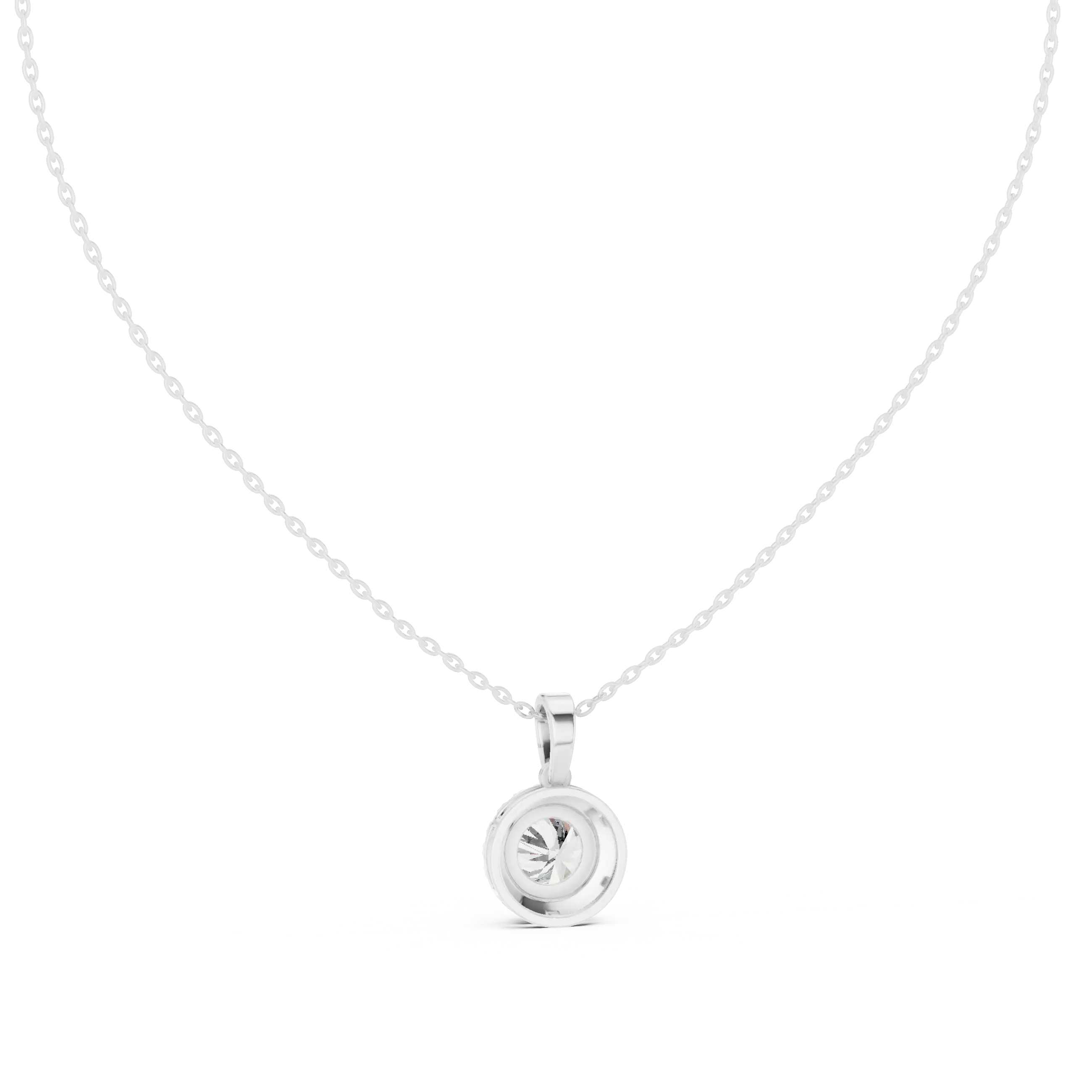 MJP40 - Brilliant Round Halo Solitaire Pendant