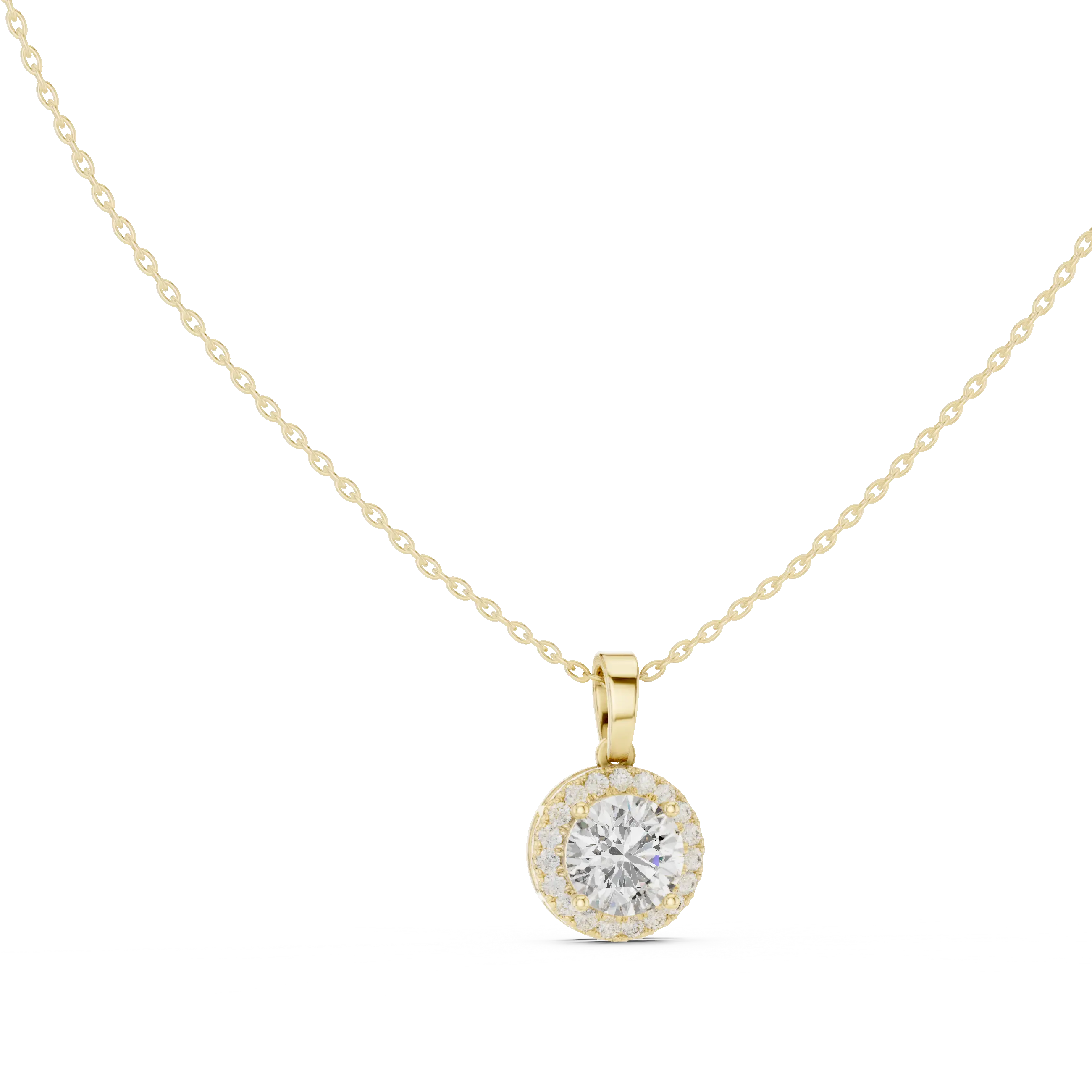 MJP40 - Brilliant Round Halo Solitaire Pendant