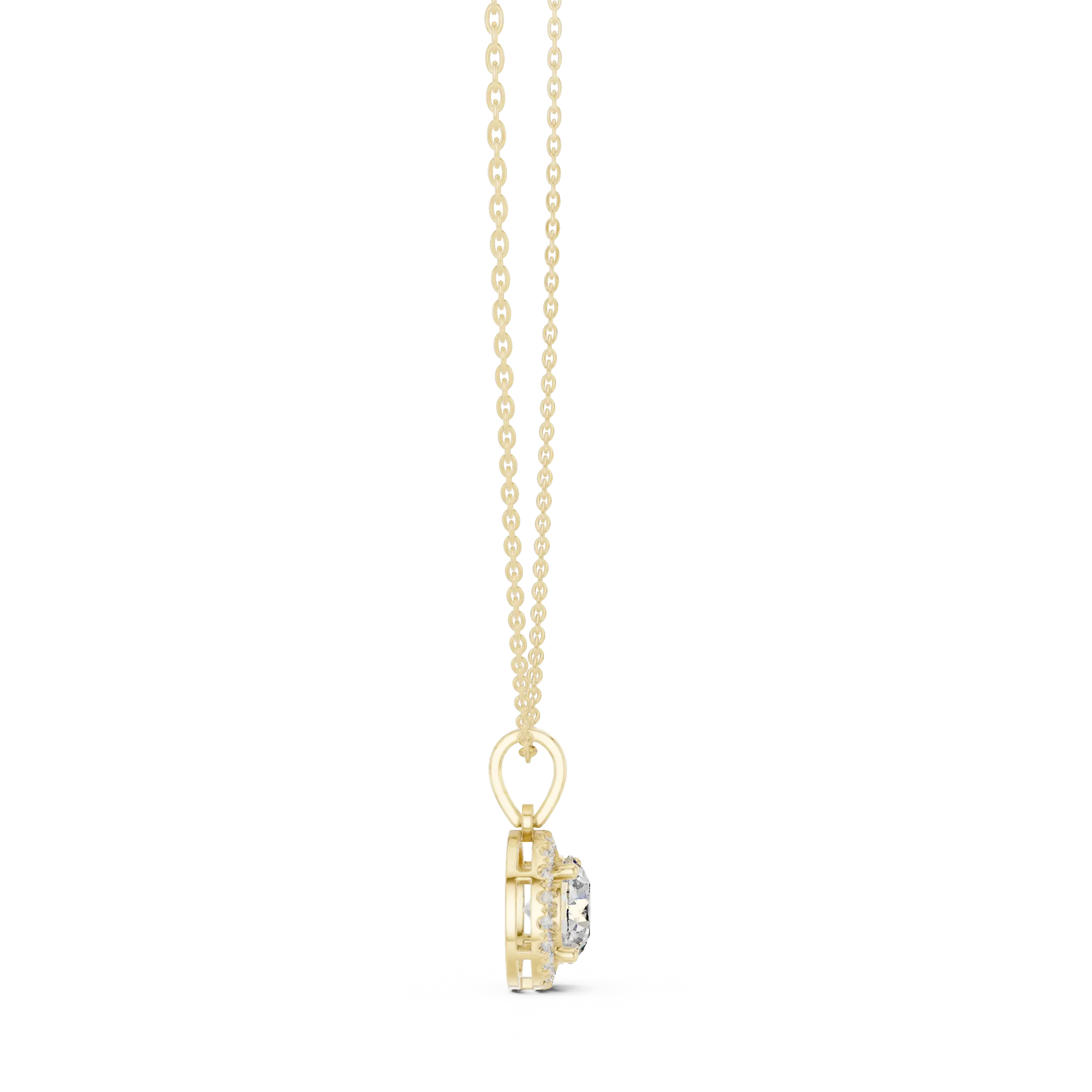 MJP40 - Brilliant Round Halo Solitaire Pendant
