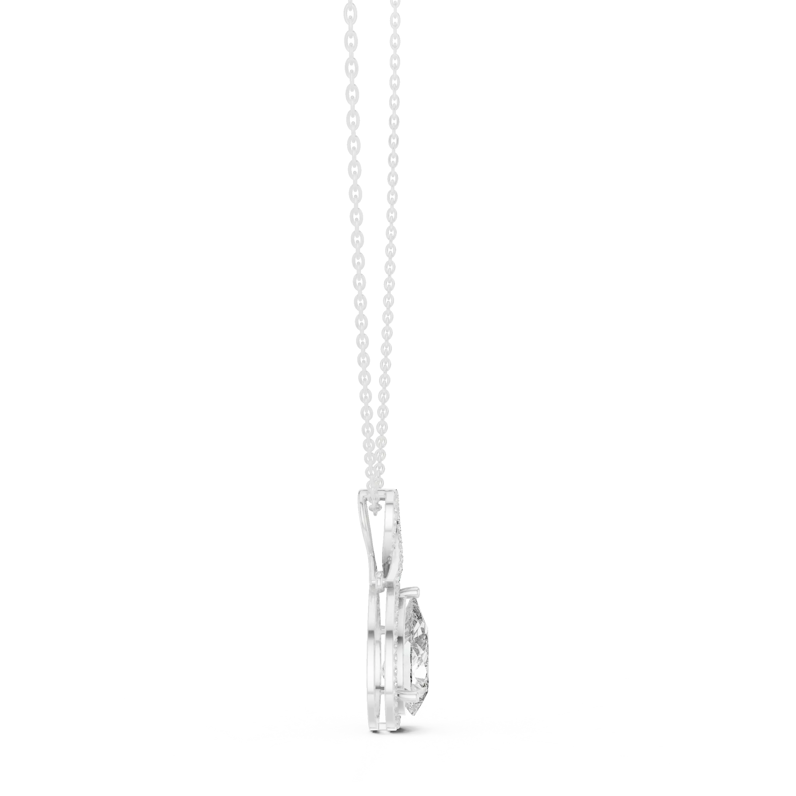 MJP42 - Infinity Loop Pear Halo Pendant