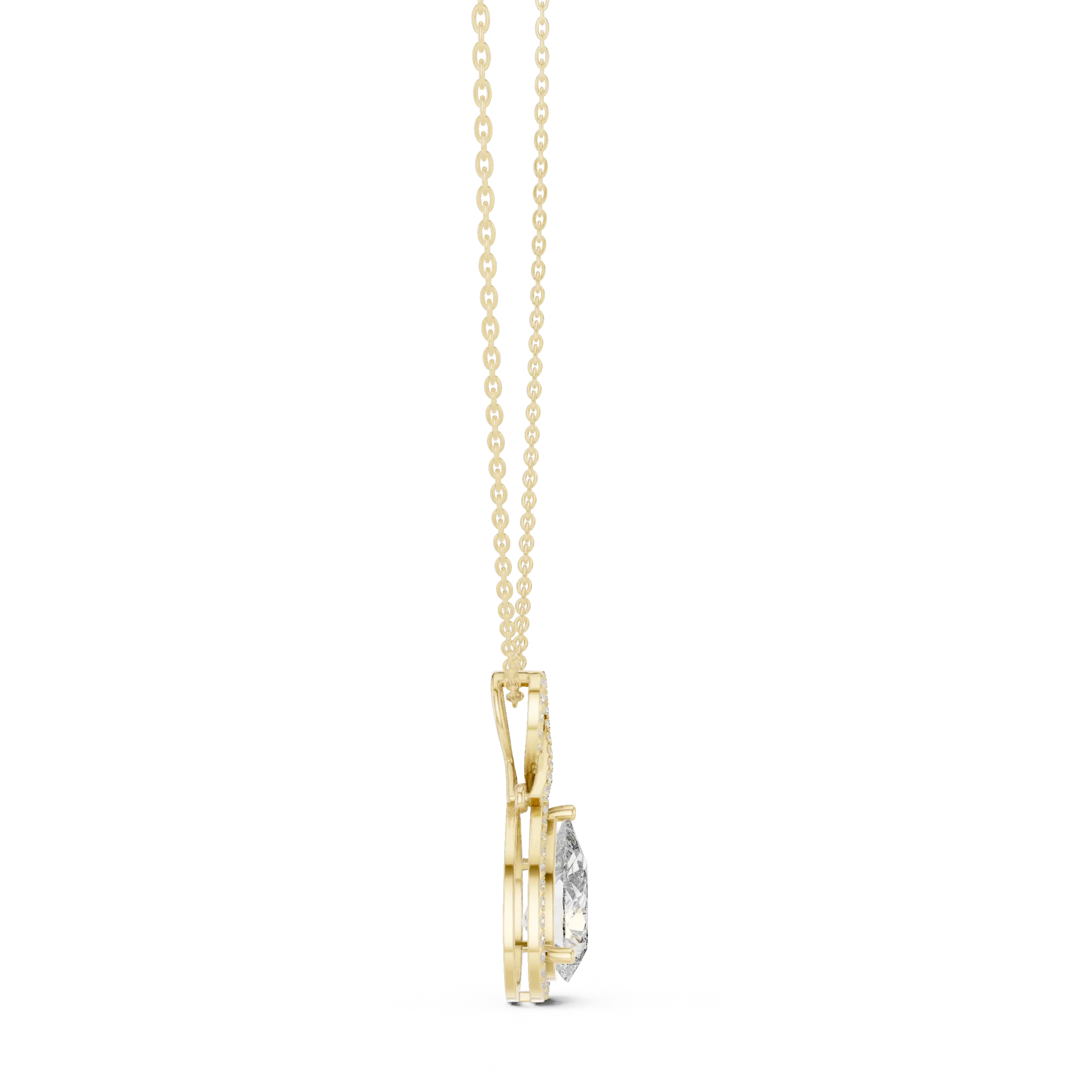 MJP42 - Infinity Loop Pear Halo Pendant