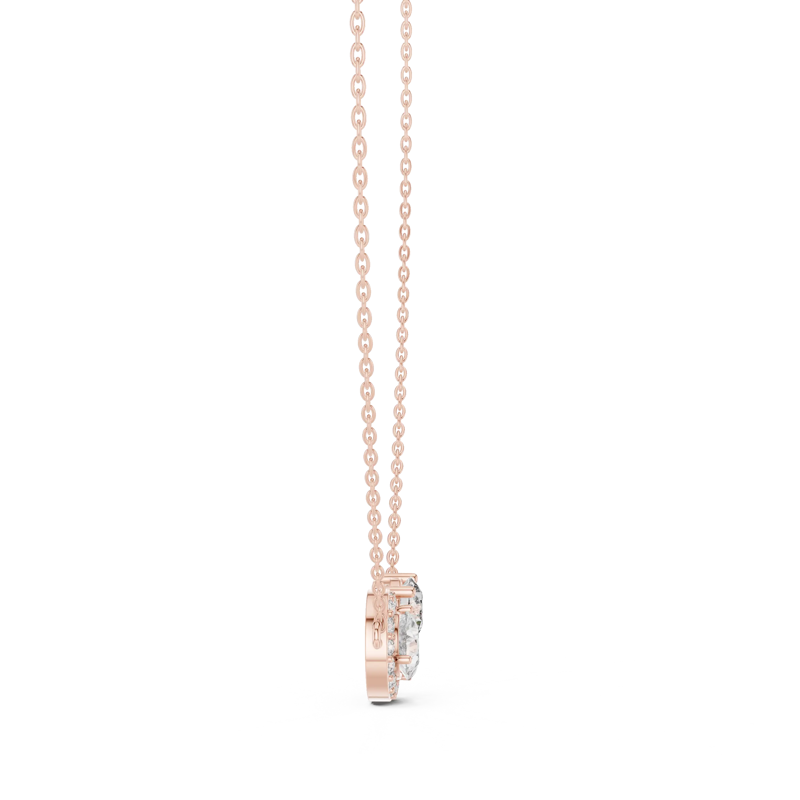 MJP45 - Contoured Pavé Teardrop & Solitaire Necklace