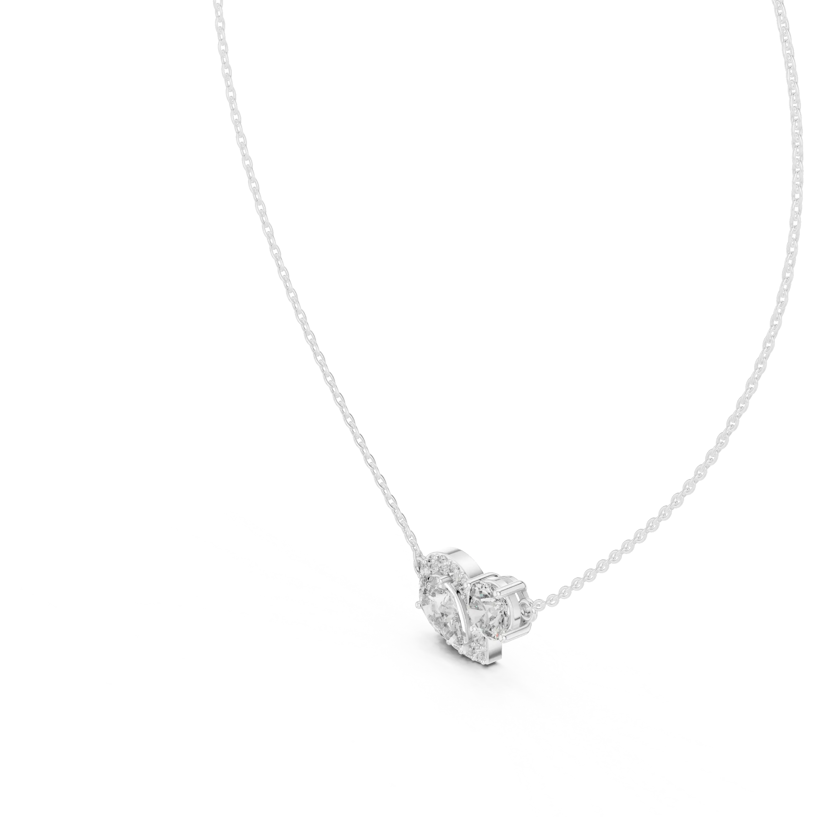 MJP45 - Contoured Pavé Teardrop & Solitaire Necklace