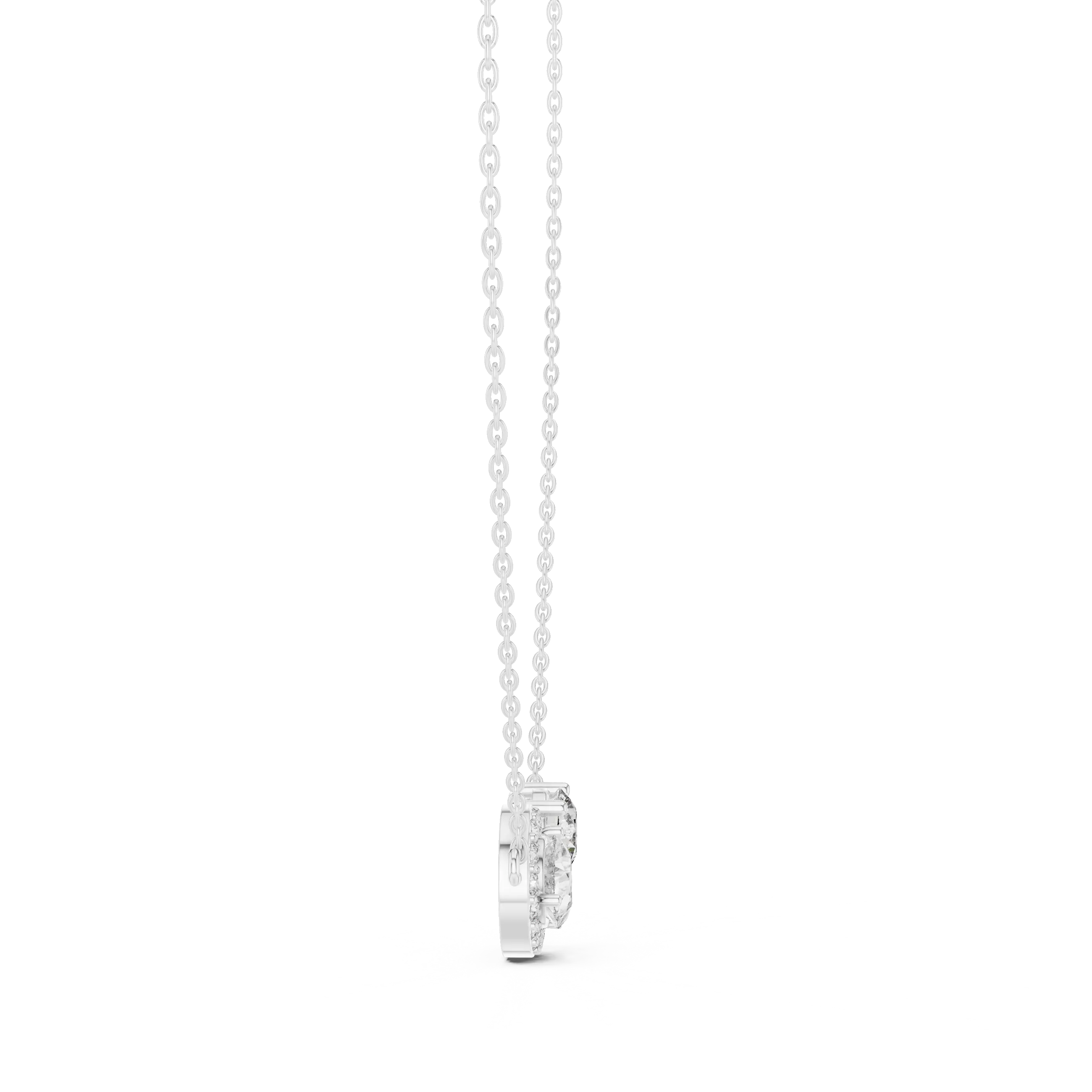 MJP45 - Contoured Pavé Teardrop & Solitaire Necklace