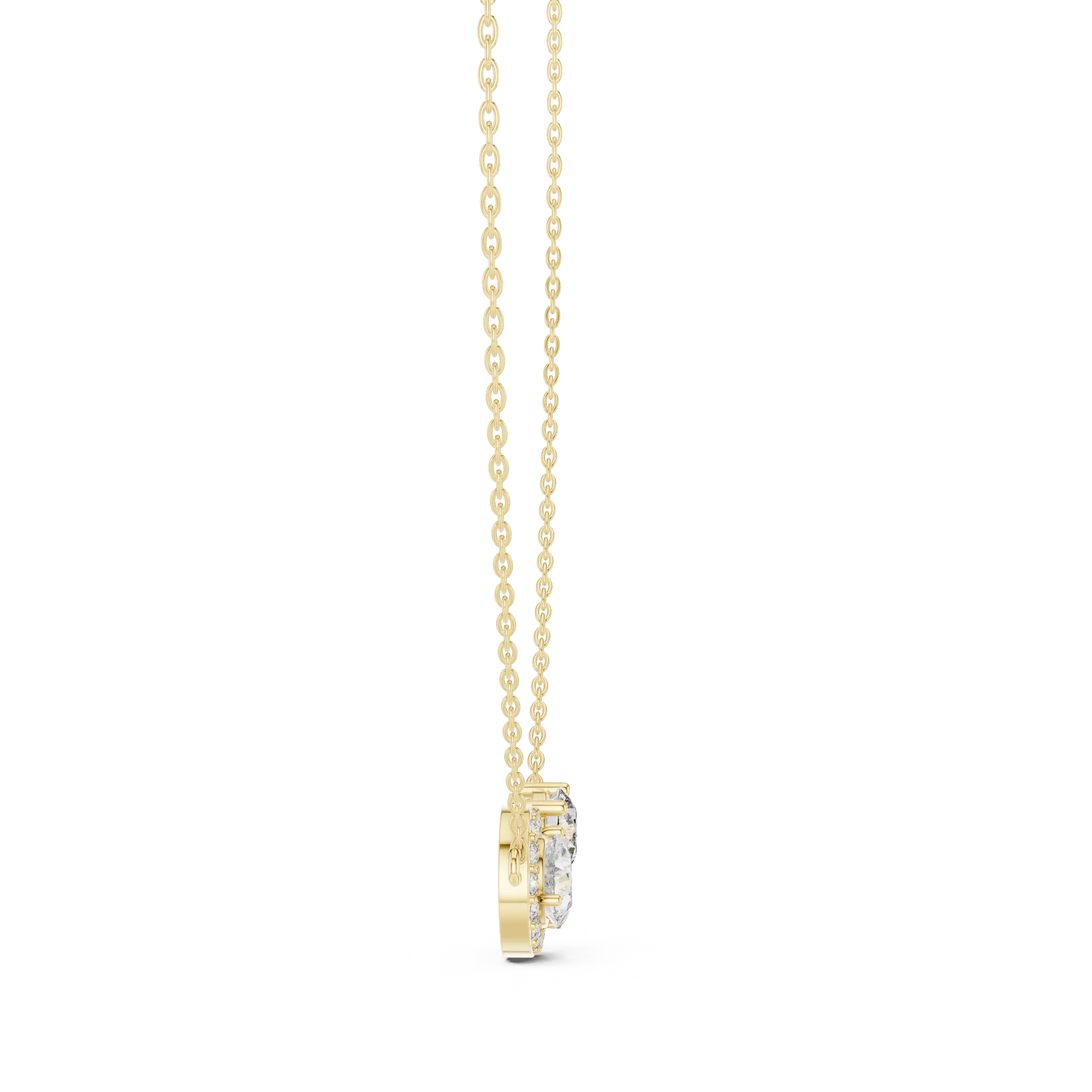 MJP45 - Contoured Pavé Teardrop & Solitaire Necklace