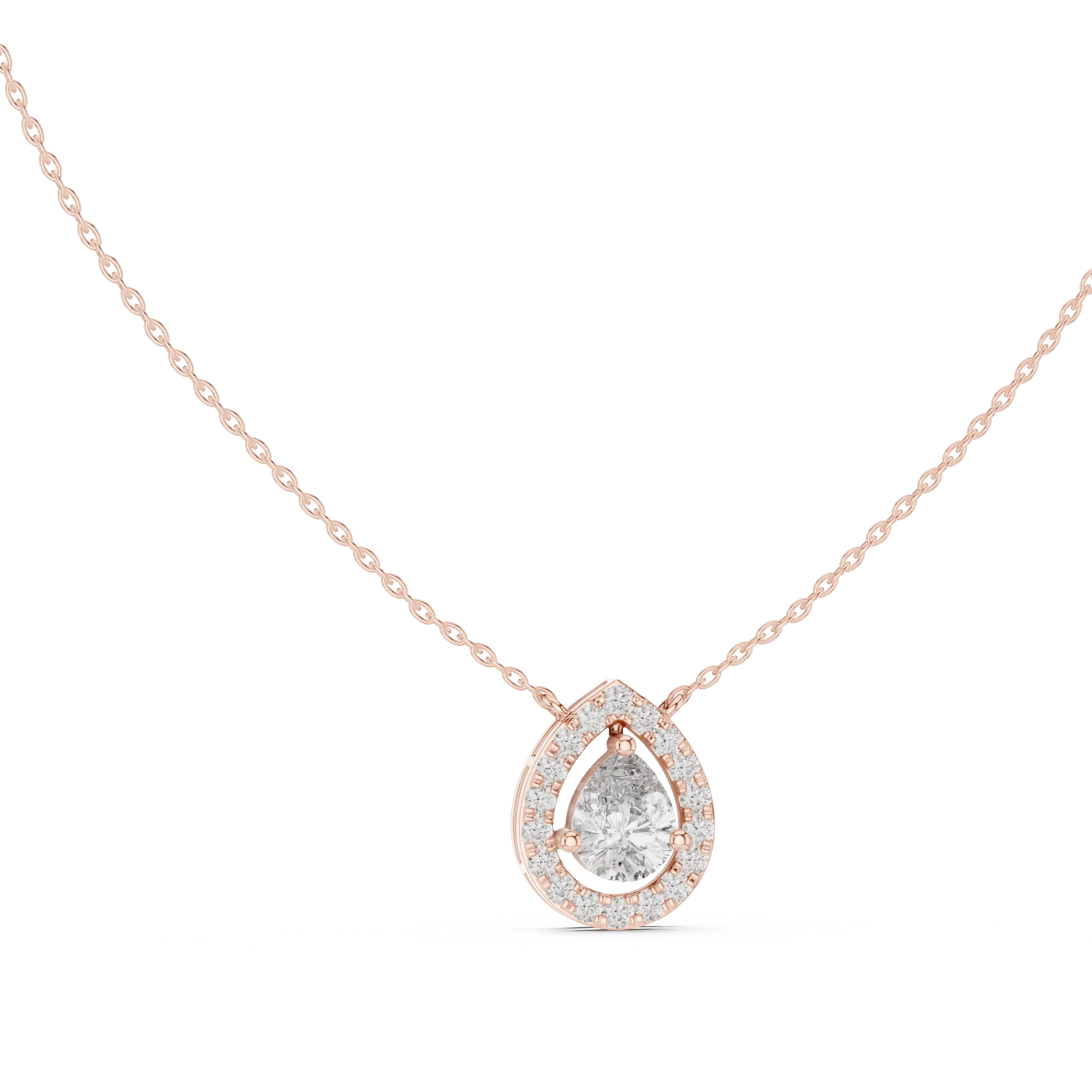 MJP46 - Suspended Pear Floating Halo Pendant