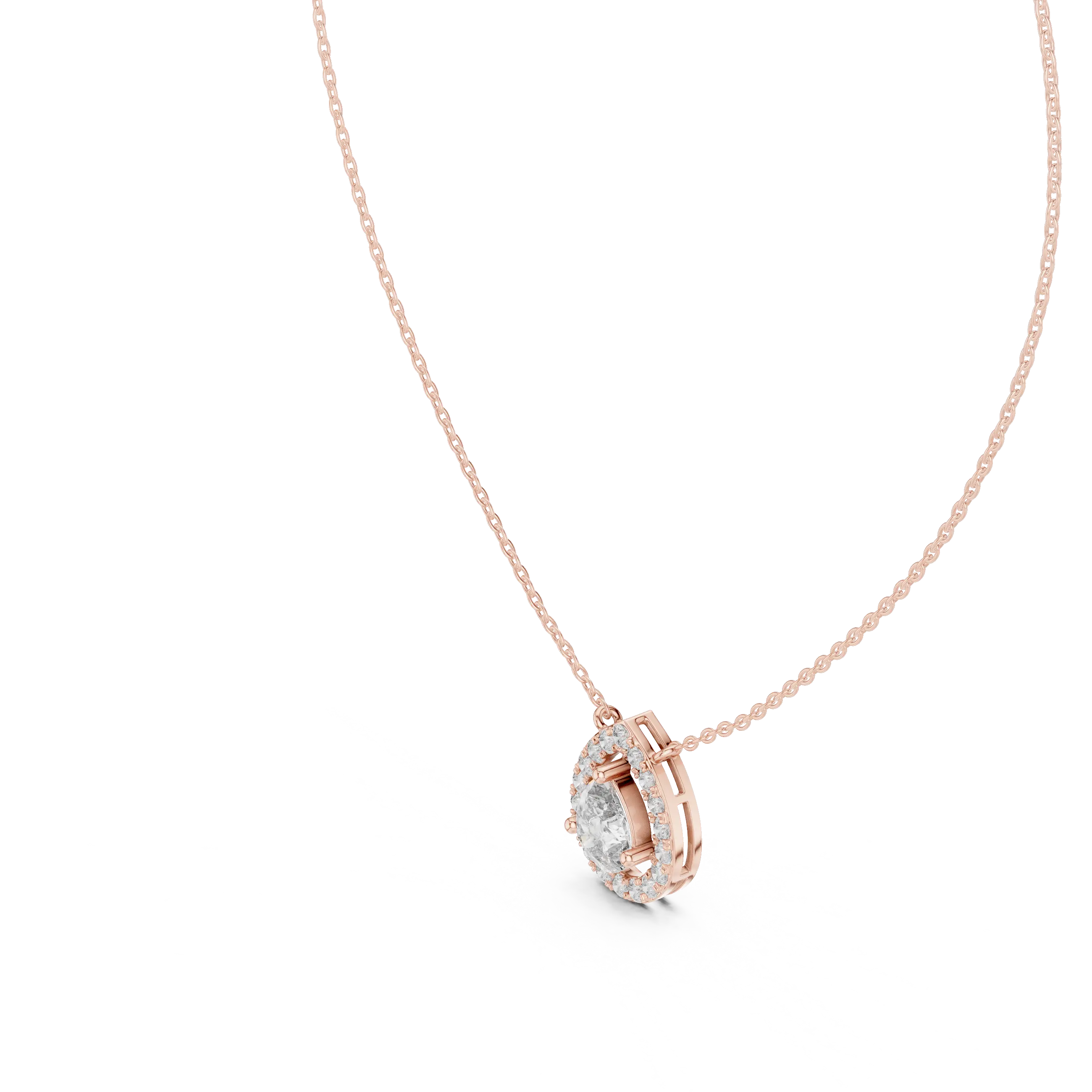 MJP46 - Suspended Pear Floating Halo Pendant