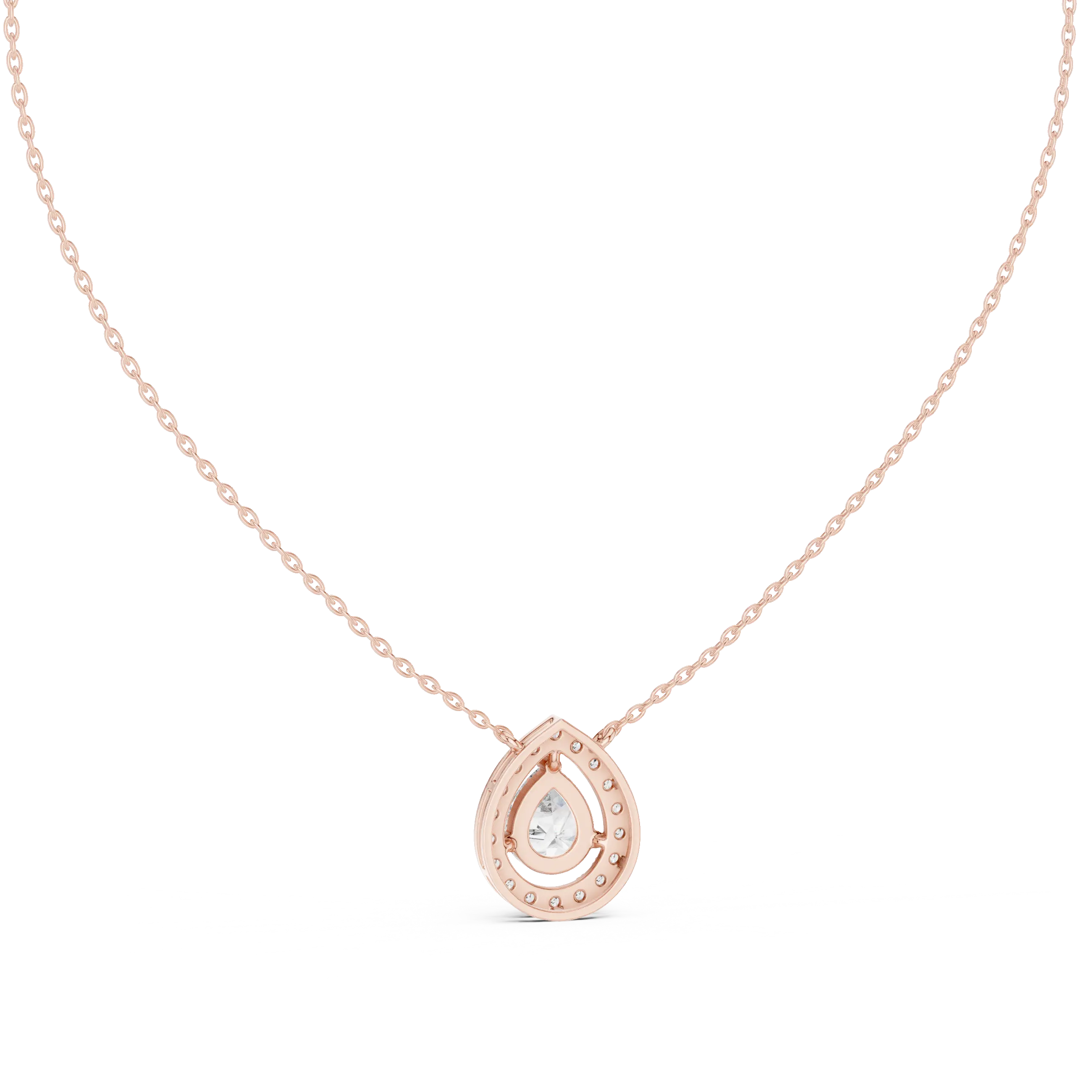 MJP46 - Suspended Pear Floating Halo Pendant