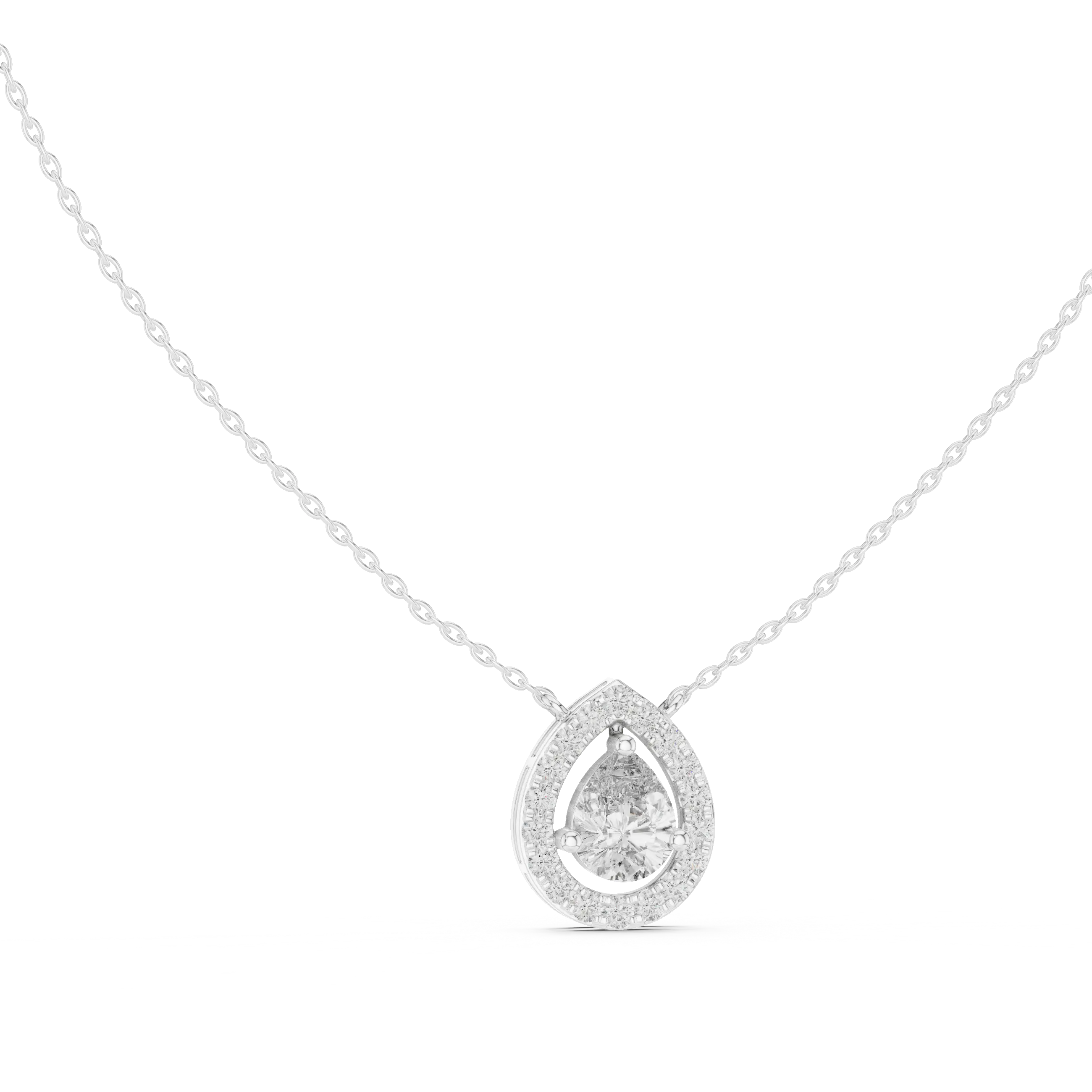 MJP46 - Suspended Pear Floating Halo Pendant