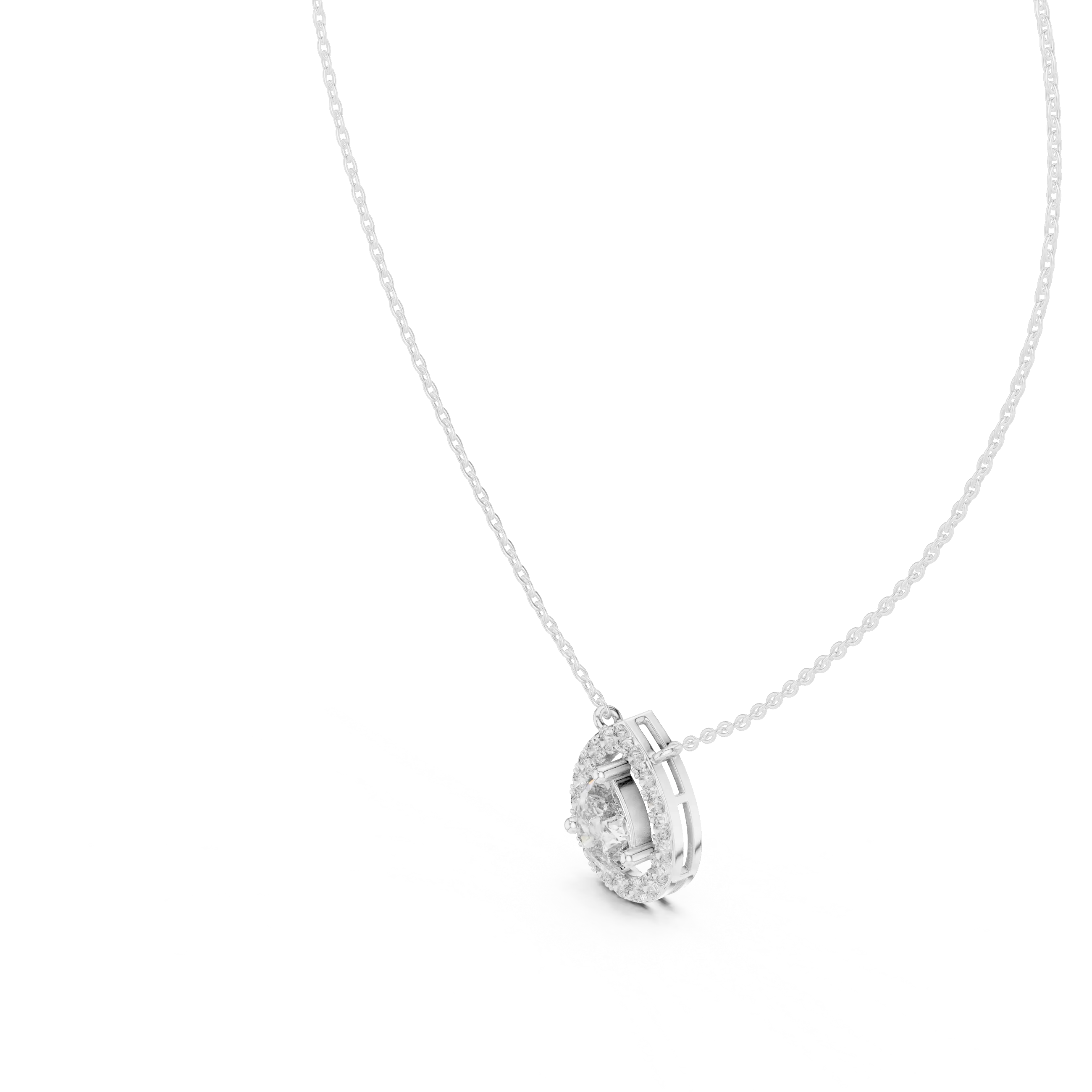 MJP46 - Suspended Pear Floating Halo Pendant