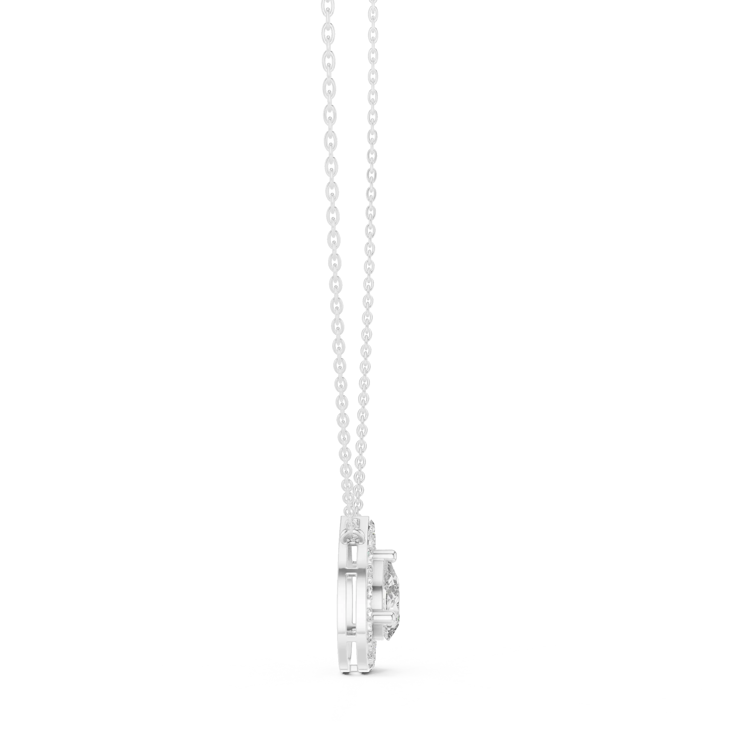 MJP46 - Suspended Pear Floating Halo Pendant
