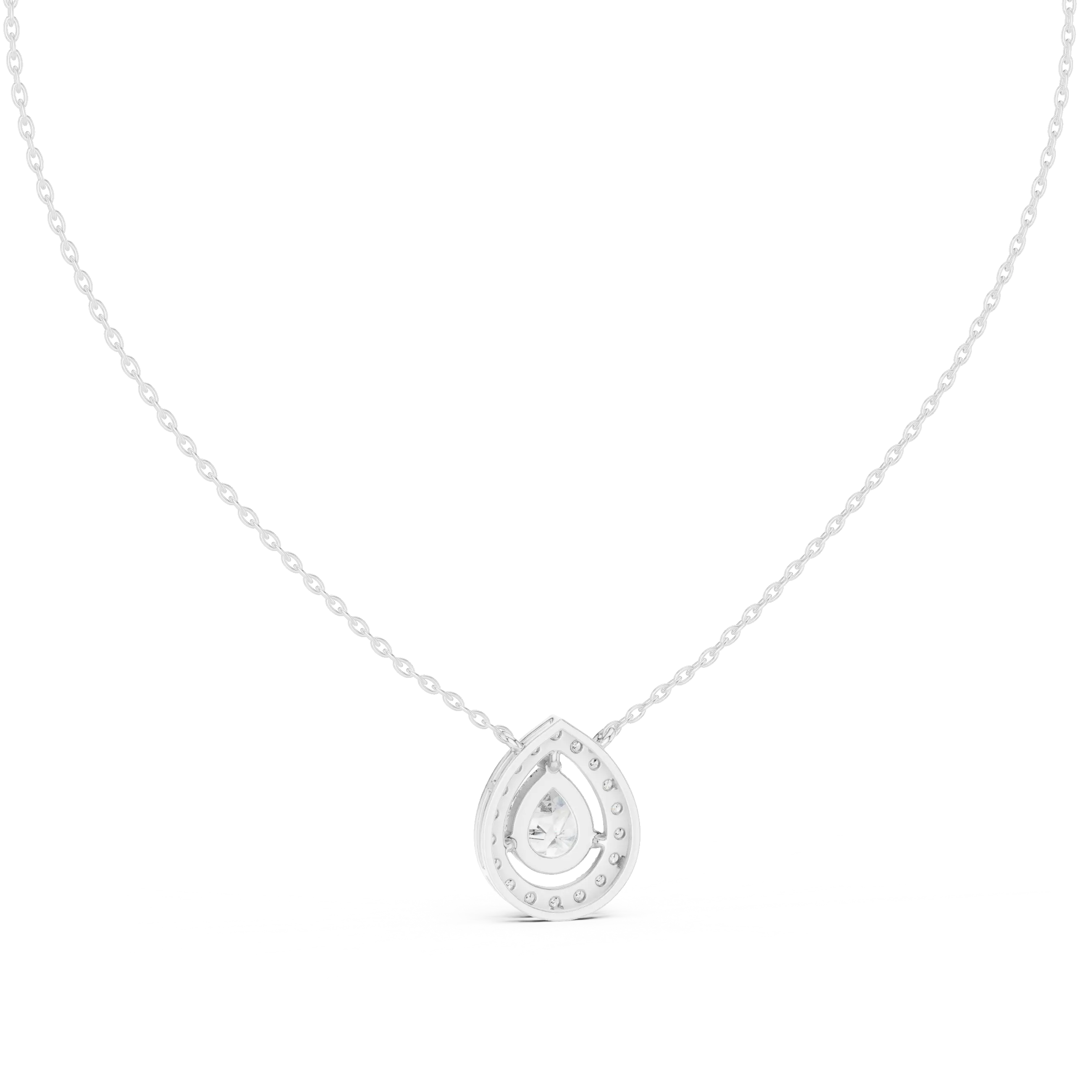 MJP46 - Suspended Pear Floating Halo Pendant