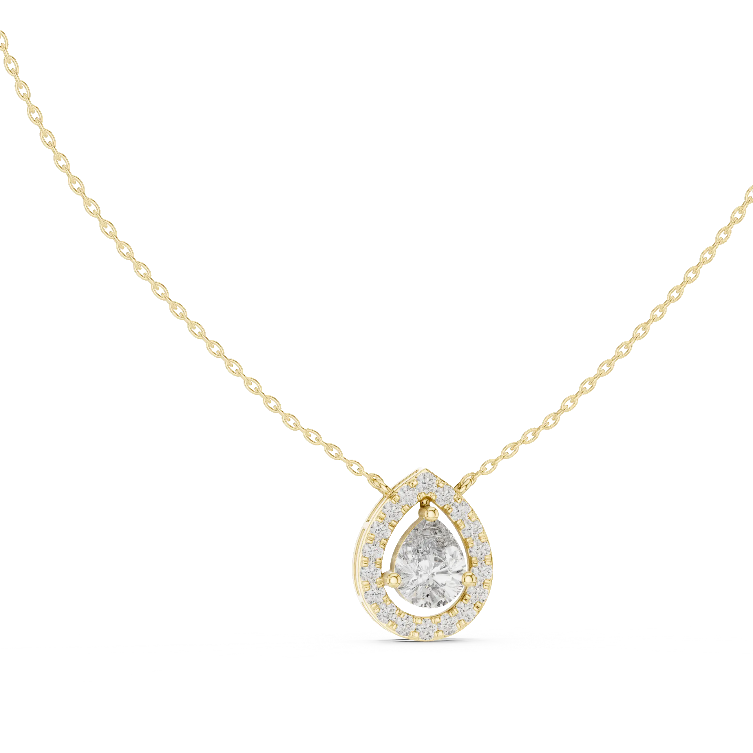 MJP46 - Suspended Pear Floating Halo Pendant