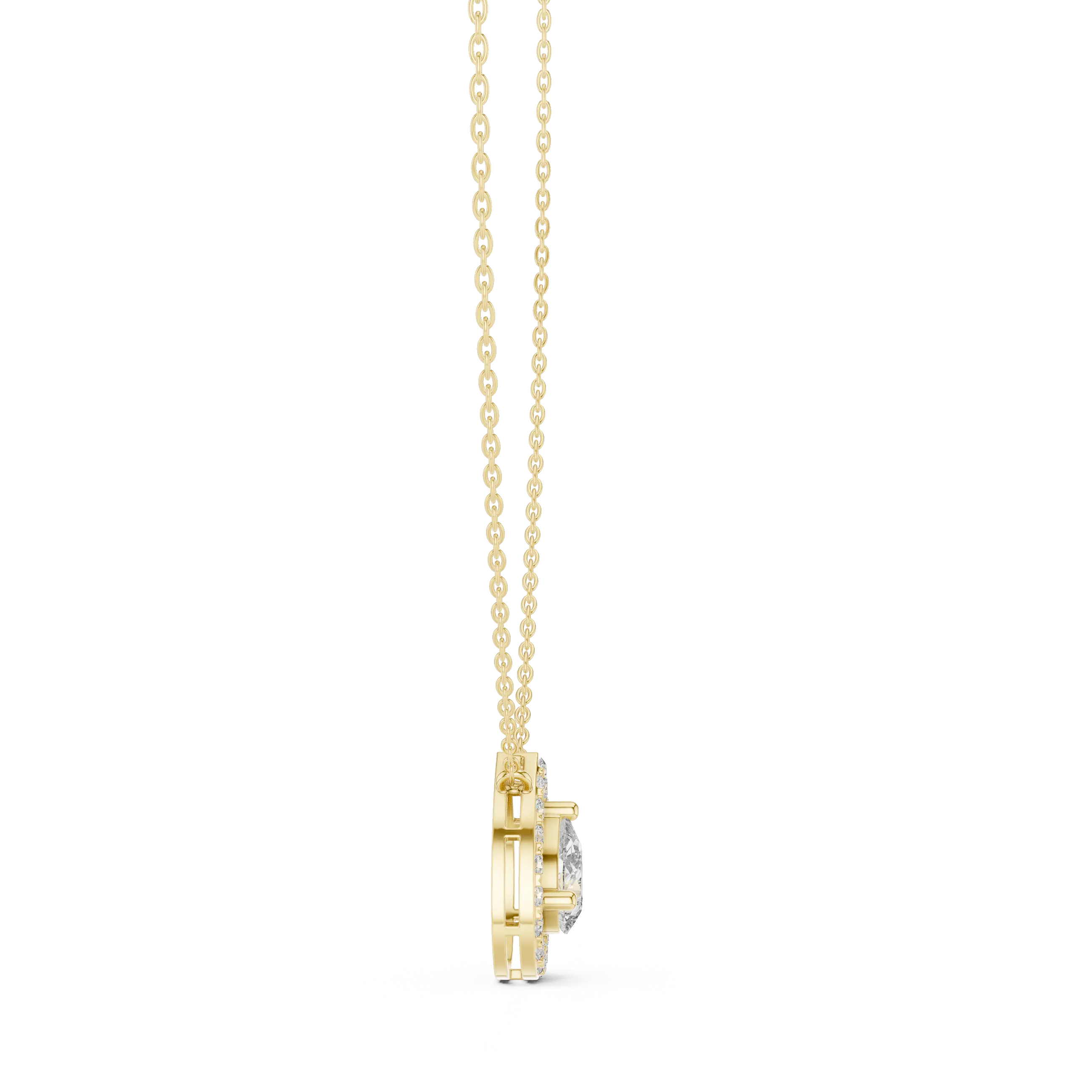 MJP46 - Suspended Pear Floating Halo Pendant
