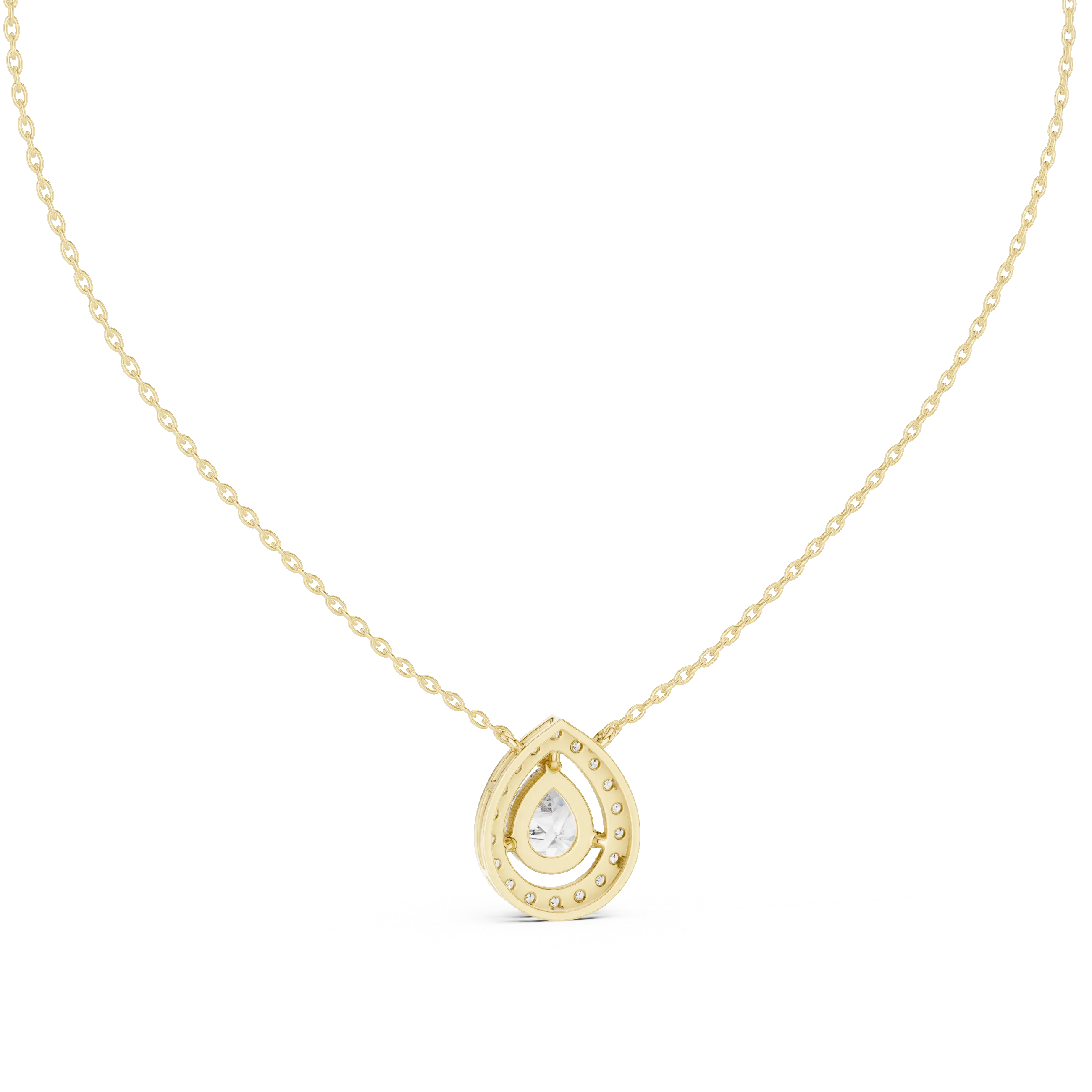 MJP46 - Suspended Pear Floating Halo Pendant