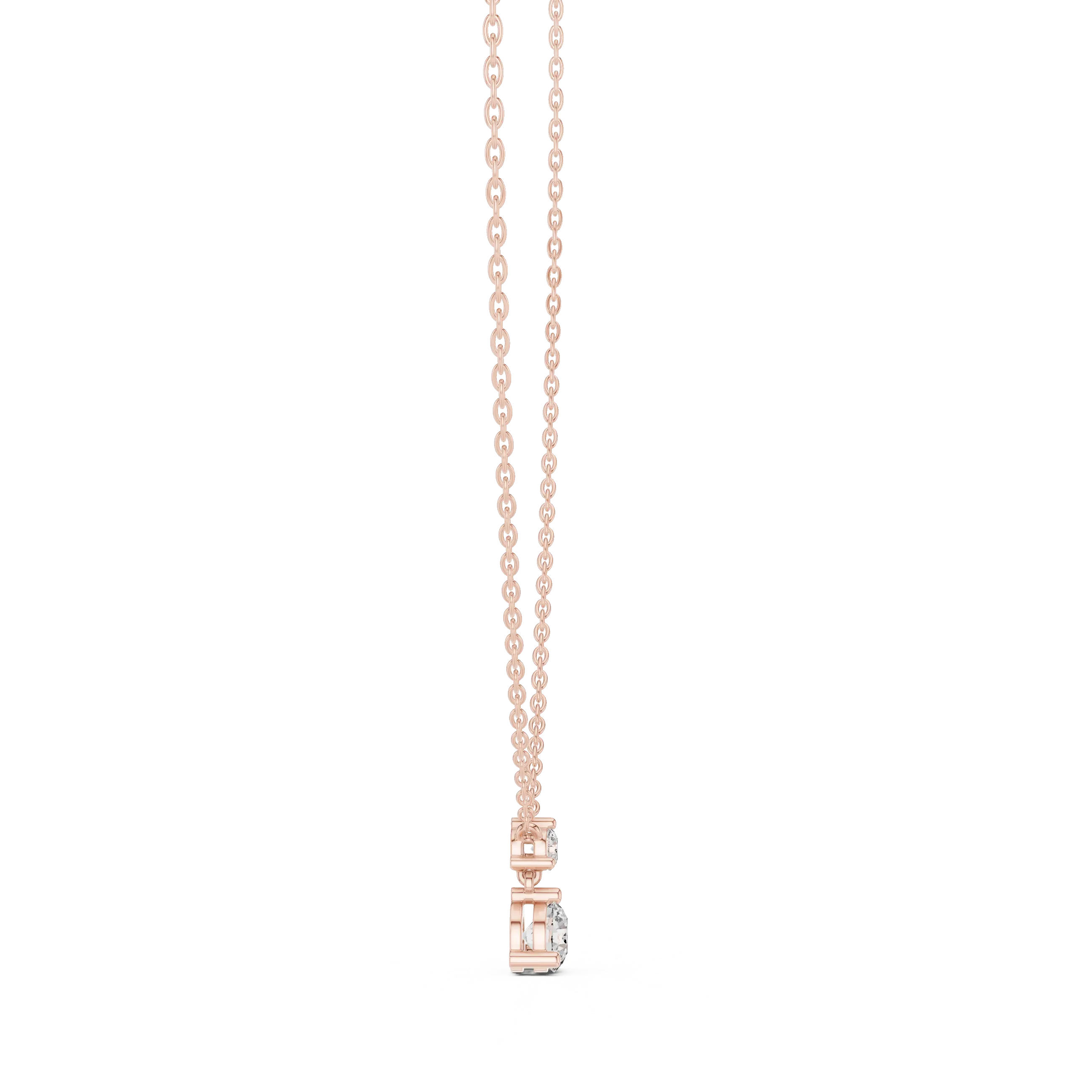 MJP48 - Tiered Round Diamond Solitaire Drop Pendant