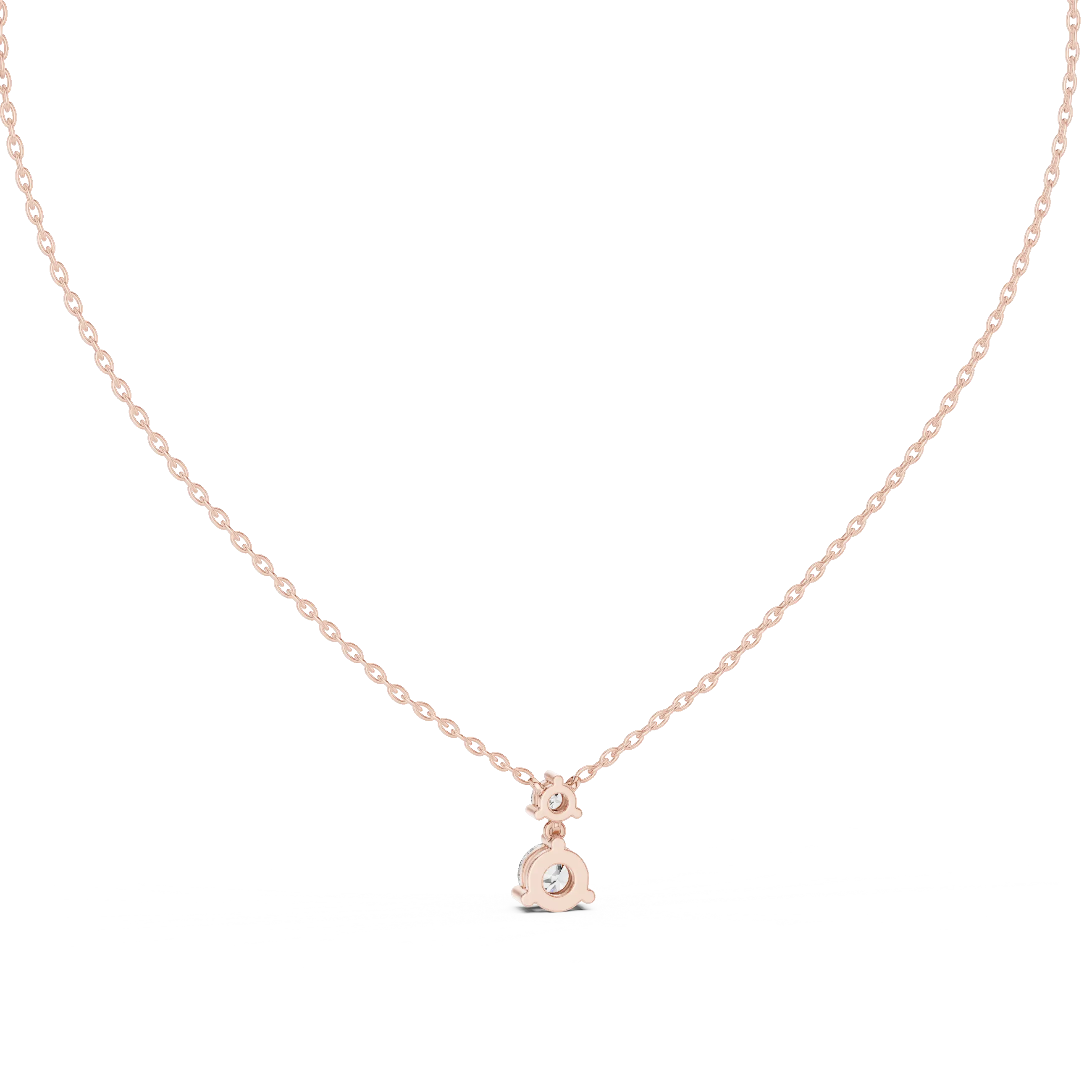 MJP48 - Tiered Round Diamond Solitaire Drop Pendant
