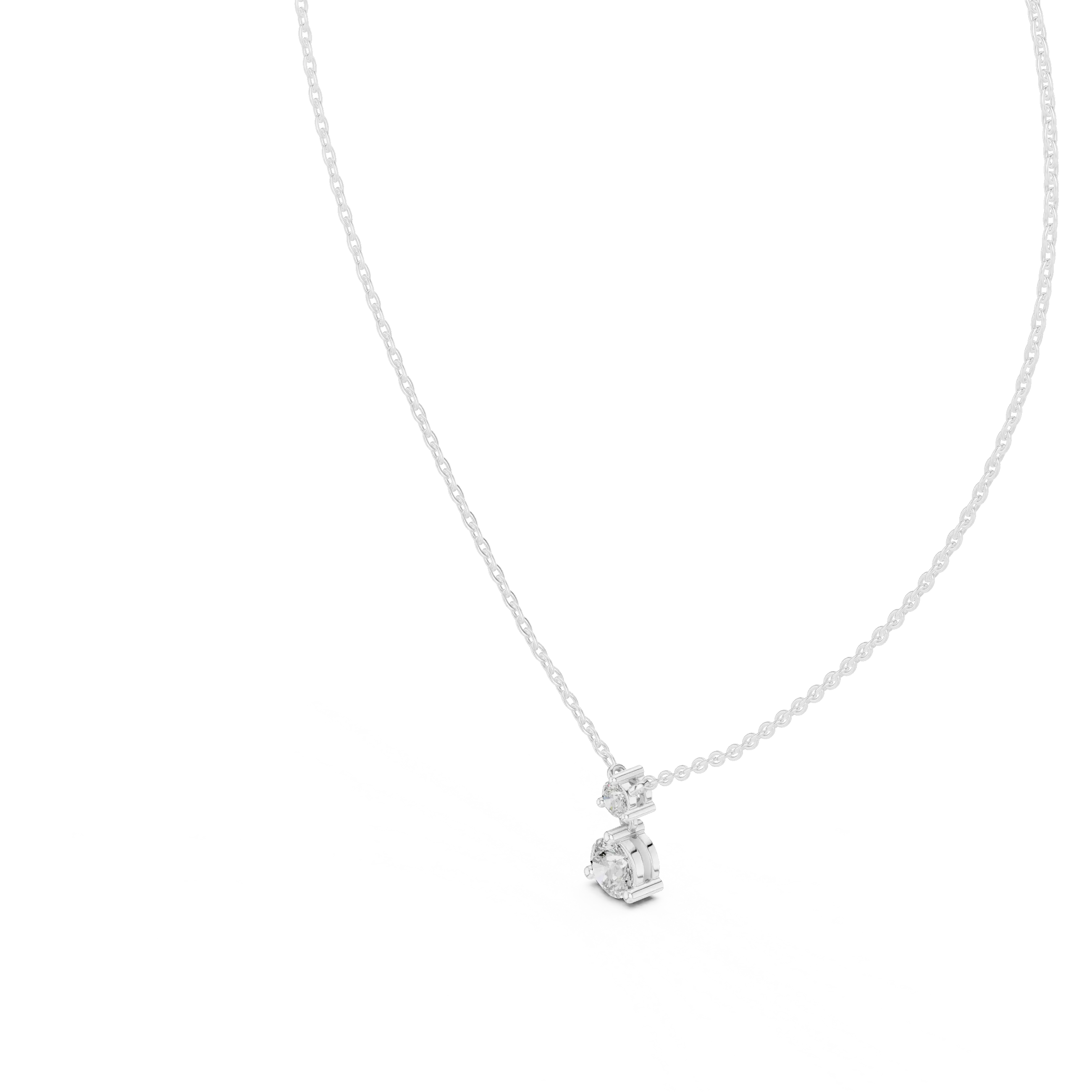 MJP48 - Tiered Round Diamond Solitaire Drop Pendant