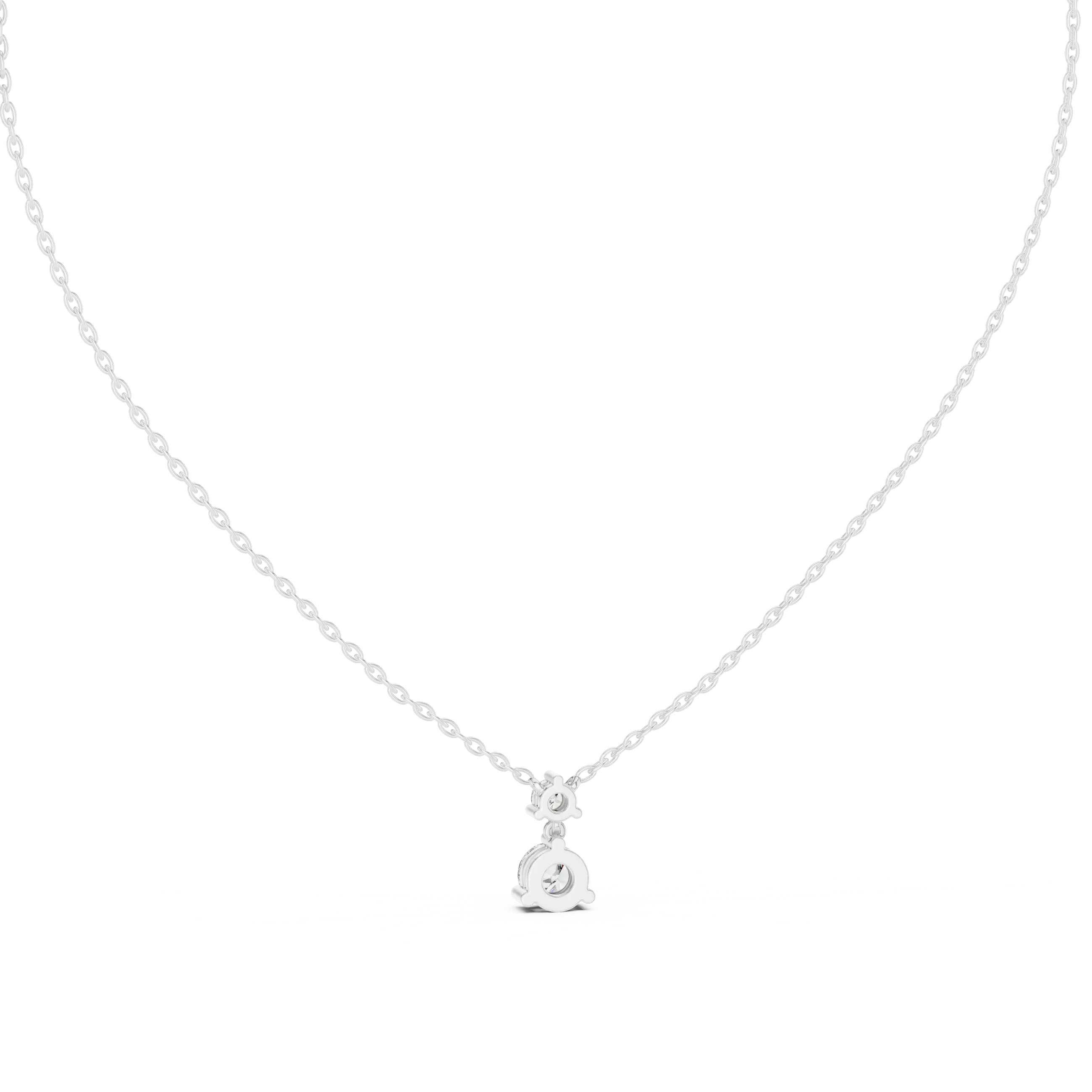 MJP48 - Tiered Round Diamond Solitaire Drop Pendant