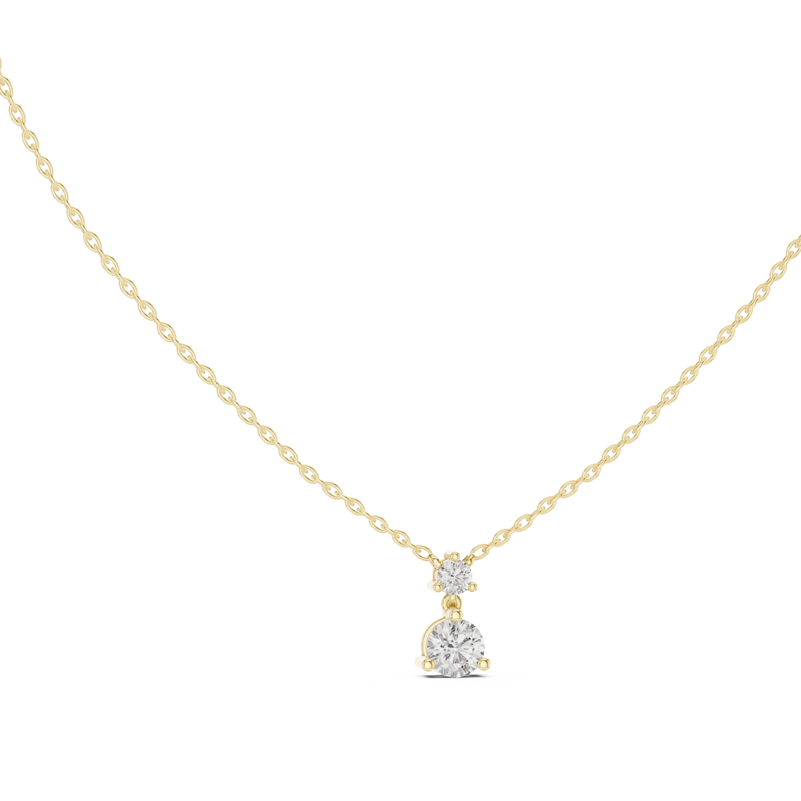 MJP48 - Tiered Round Diamond Solitaire Drop Pendant