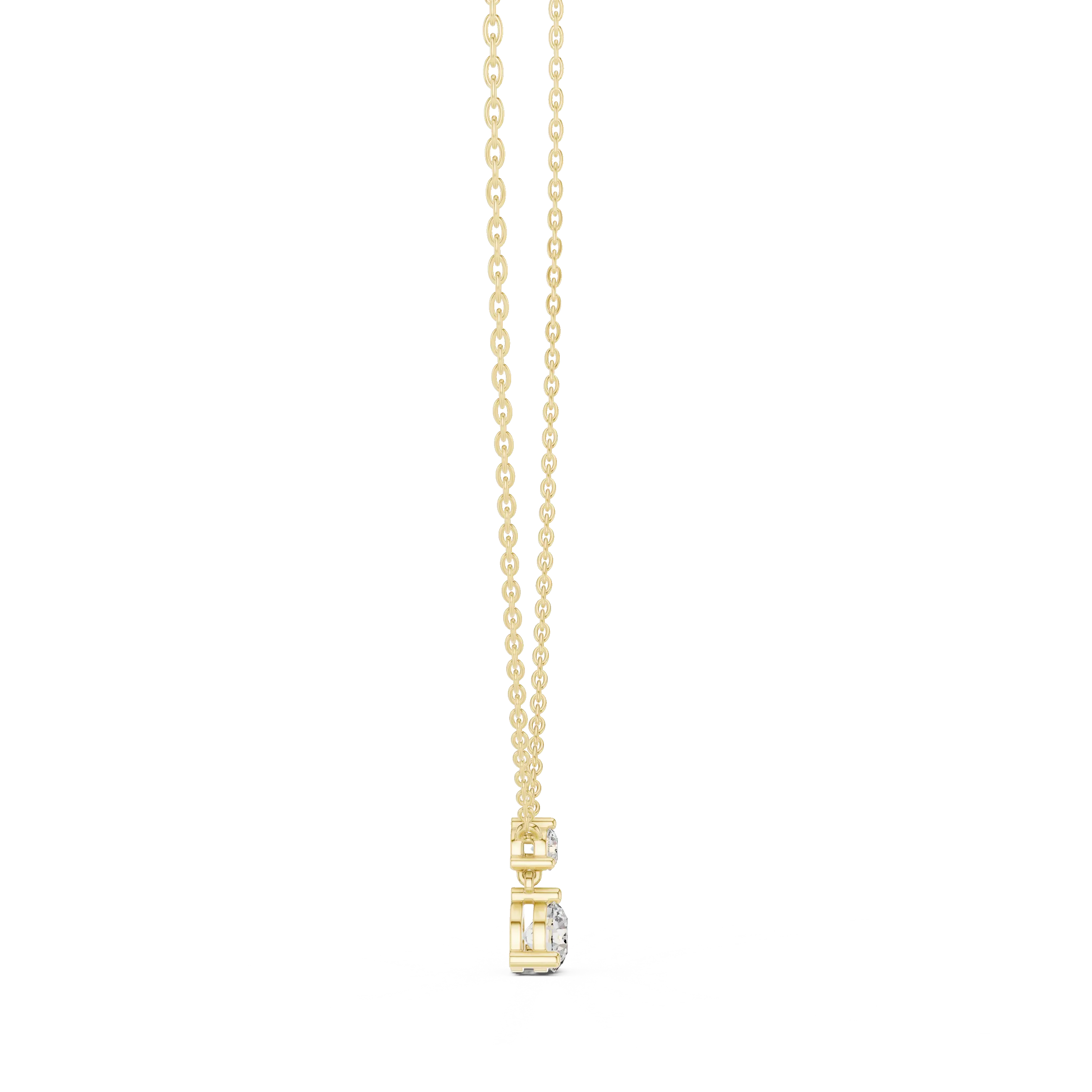 MJP48 - Tiered Round Diamond Solitaire Drop Pendant