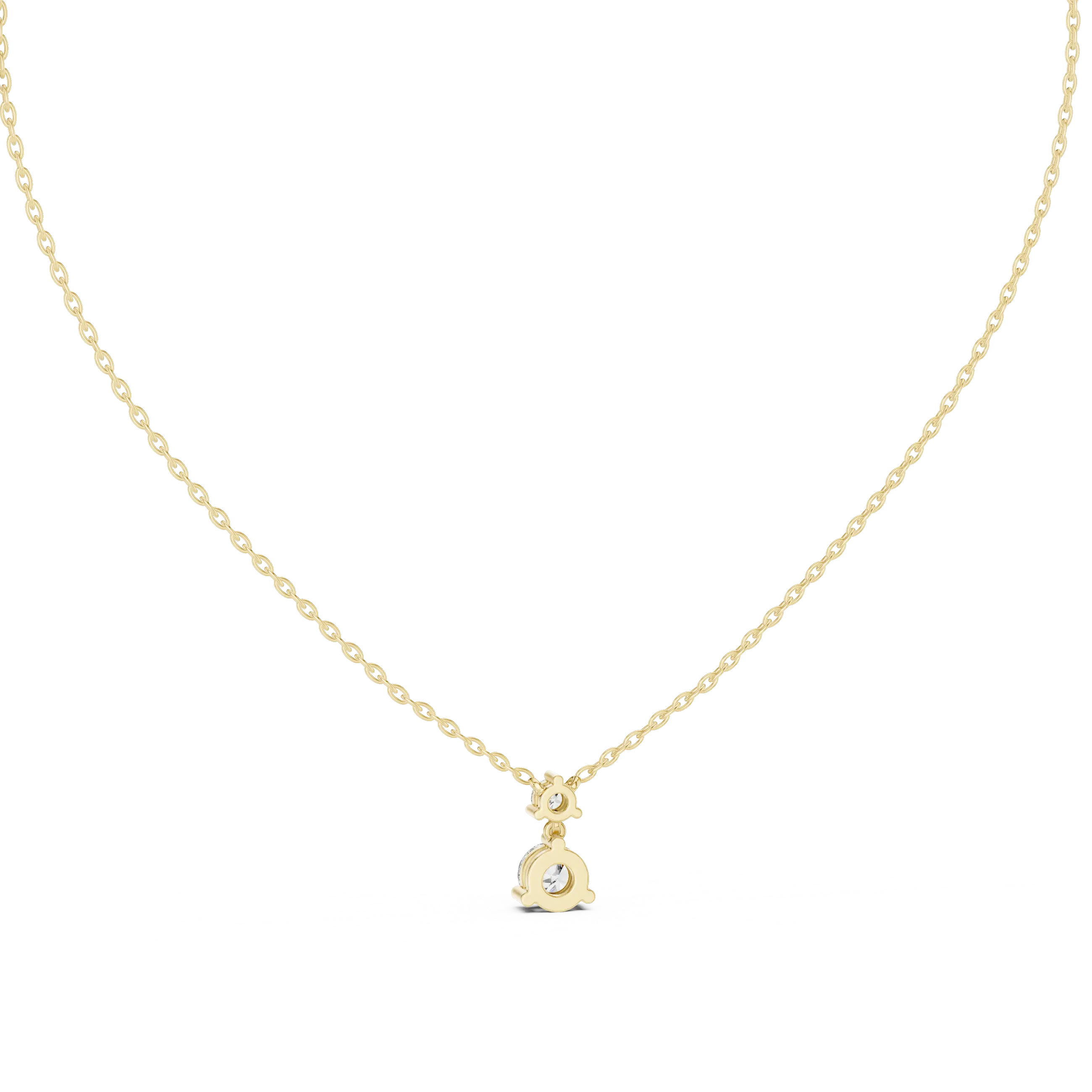 MJP48 - Tiered Round Diamond Solitaire Drop Pendant