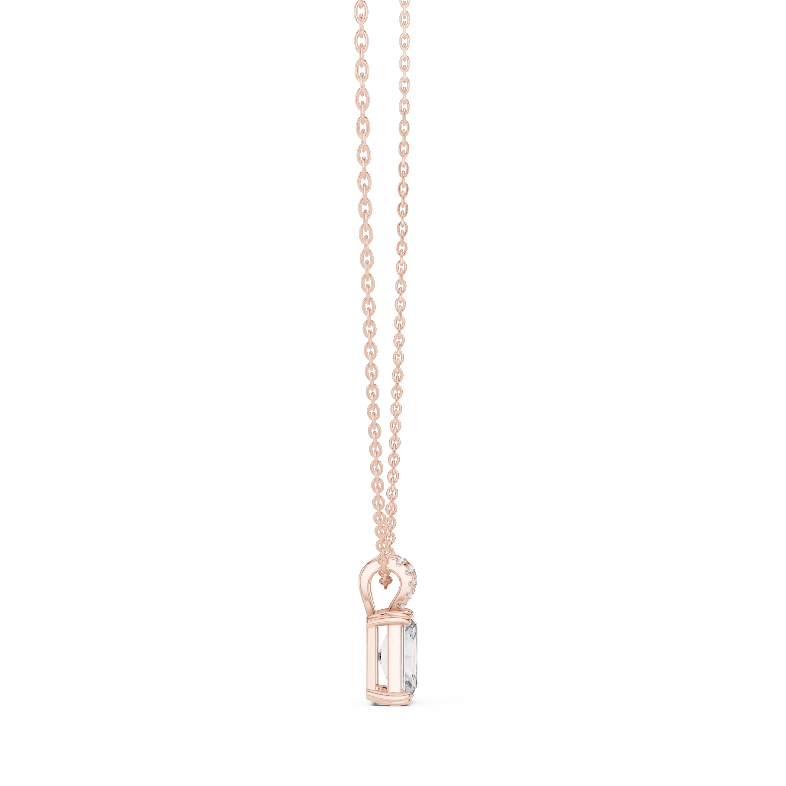 MJP49 - Radiant Emerald Solitaire Split-Bail Pendant