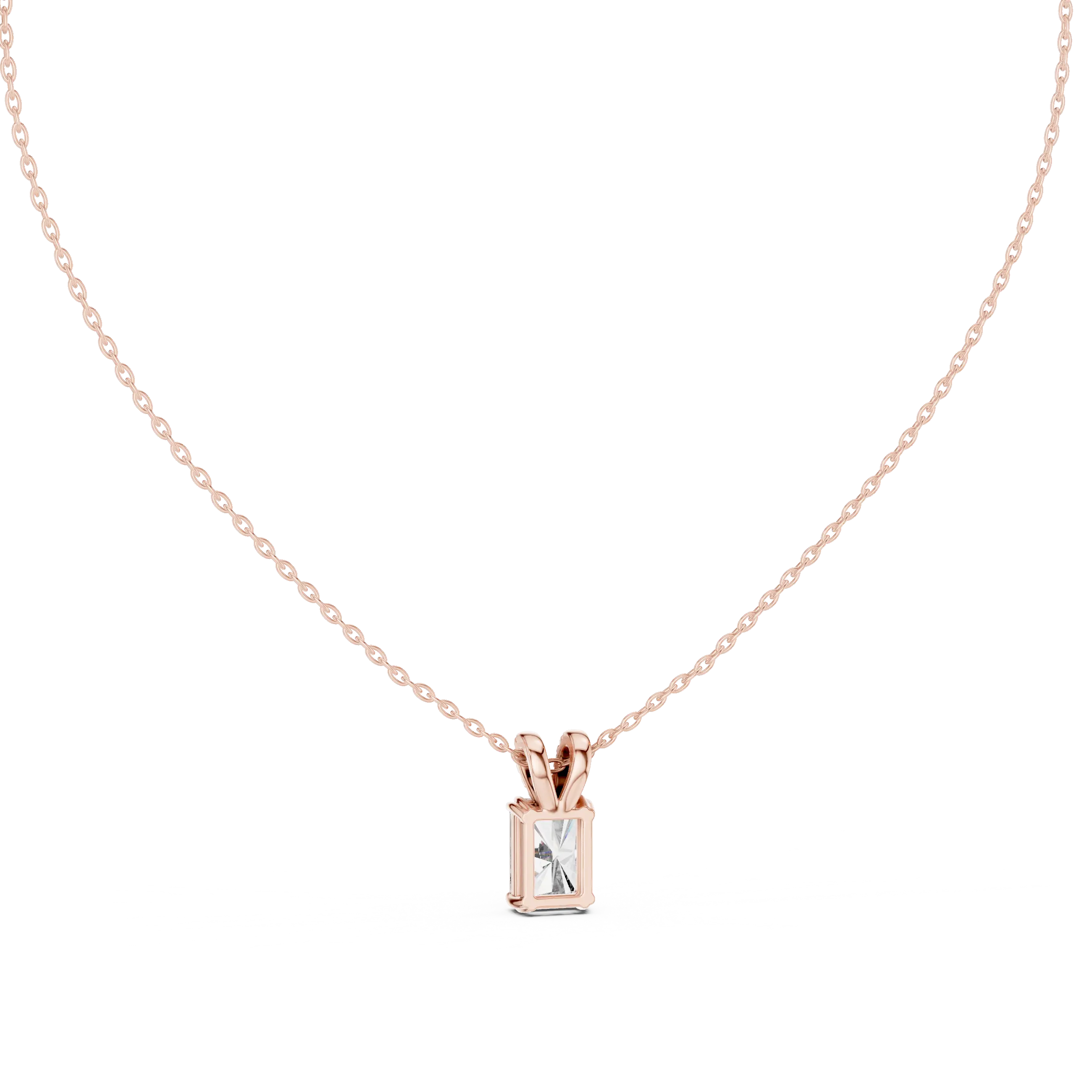MJP49 - Radiant Emerald Solitaire Split-Bail Pendant